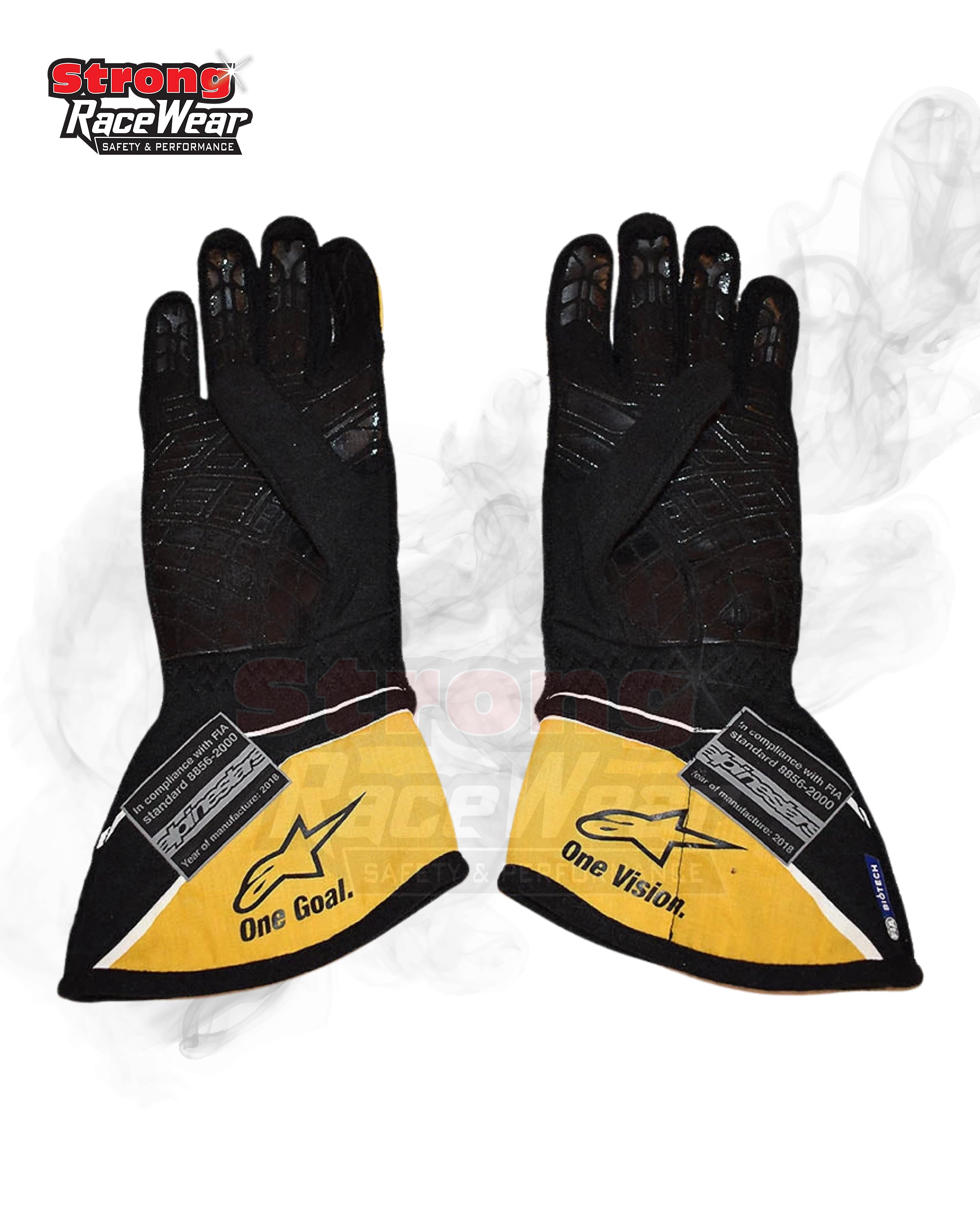 2018 Nico Hulkenberg Race Worn Biotech Formula 1 Gloves Strong Racewear