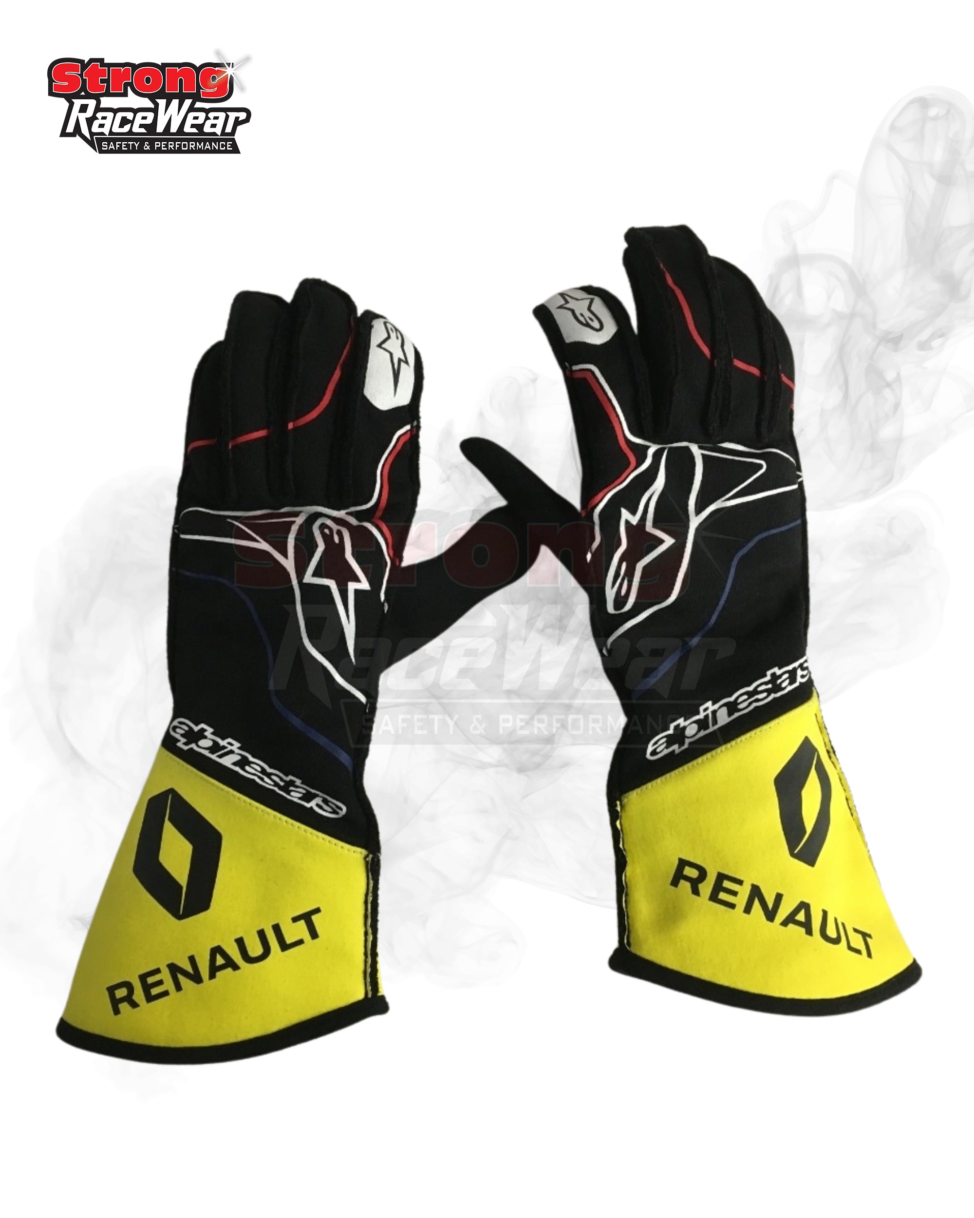 2020 Alpine Star Esteban Ocon F1 Race Gloves Strong Racewear