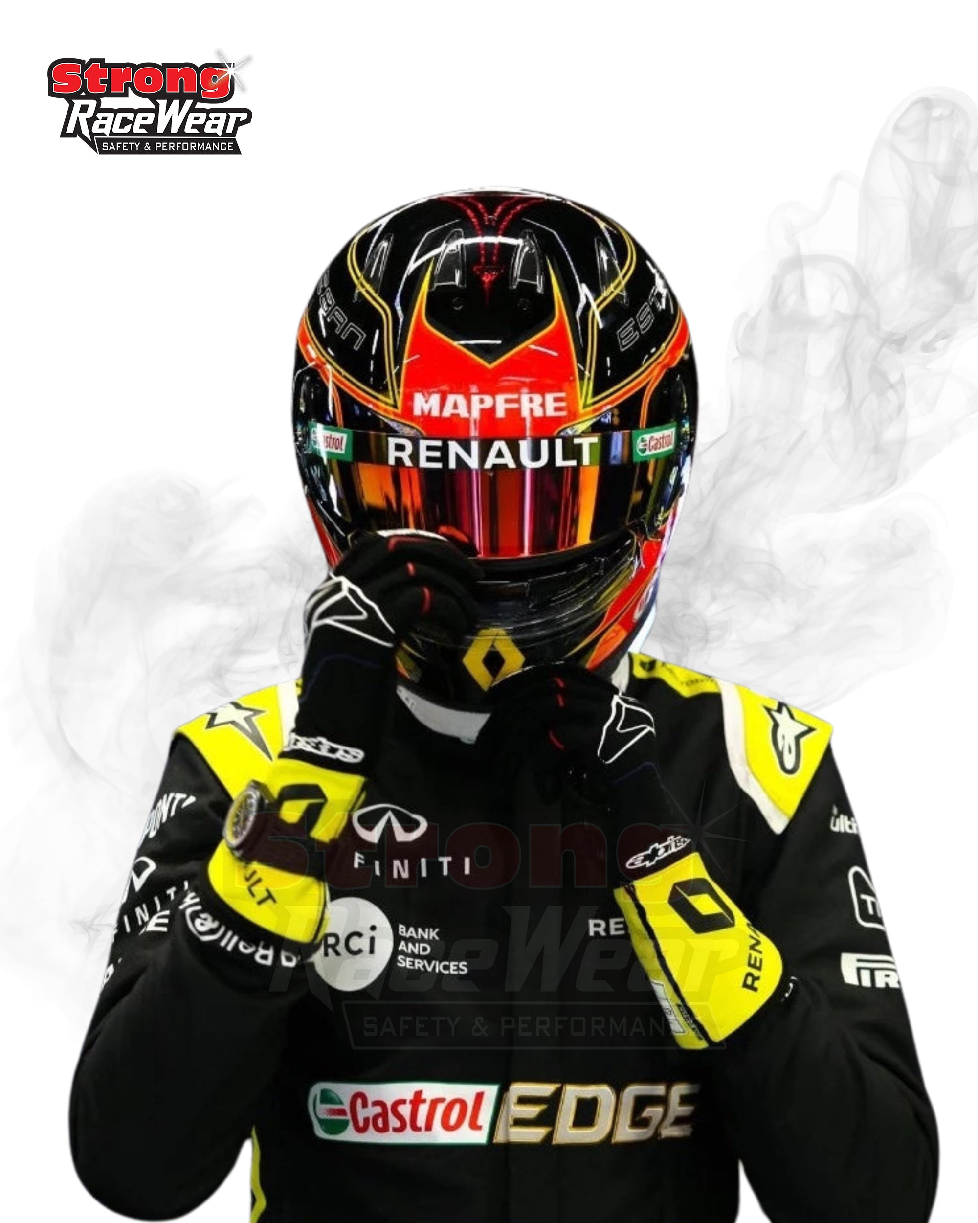 2020 Alpine Star Esteban Ocon F1 Race Gloves Strong Racewear