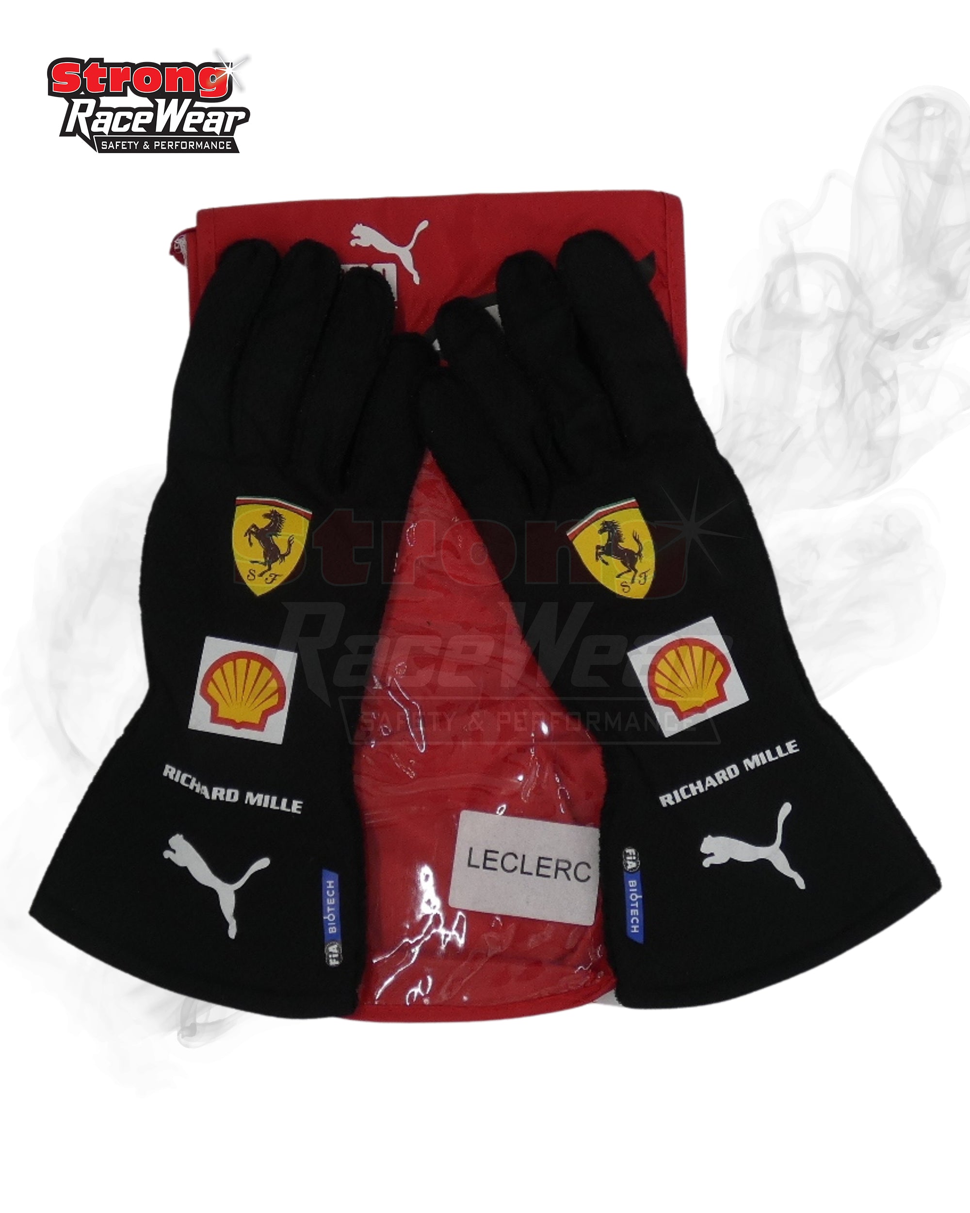 2021 Charles Leclerc Richard Mille Scuderia Ferrari Formula 1 Gloves Strong Racewear