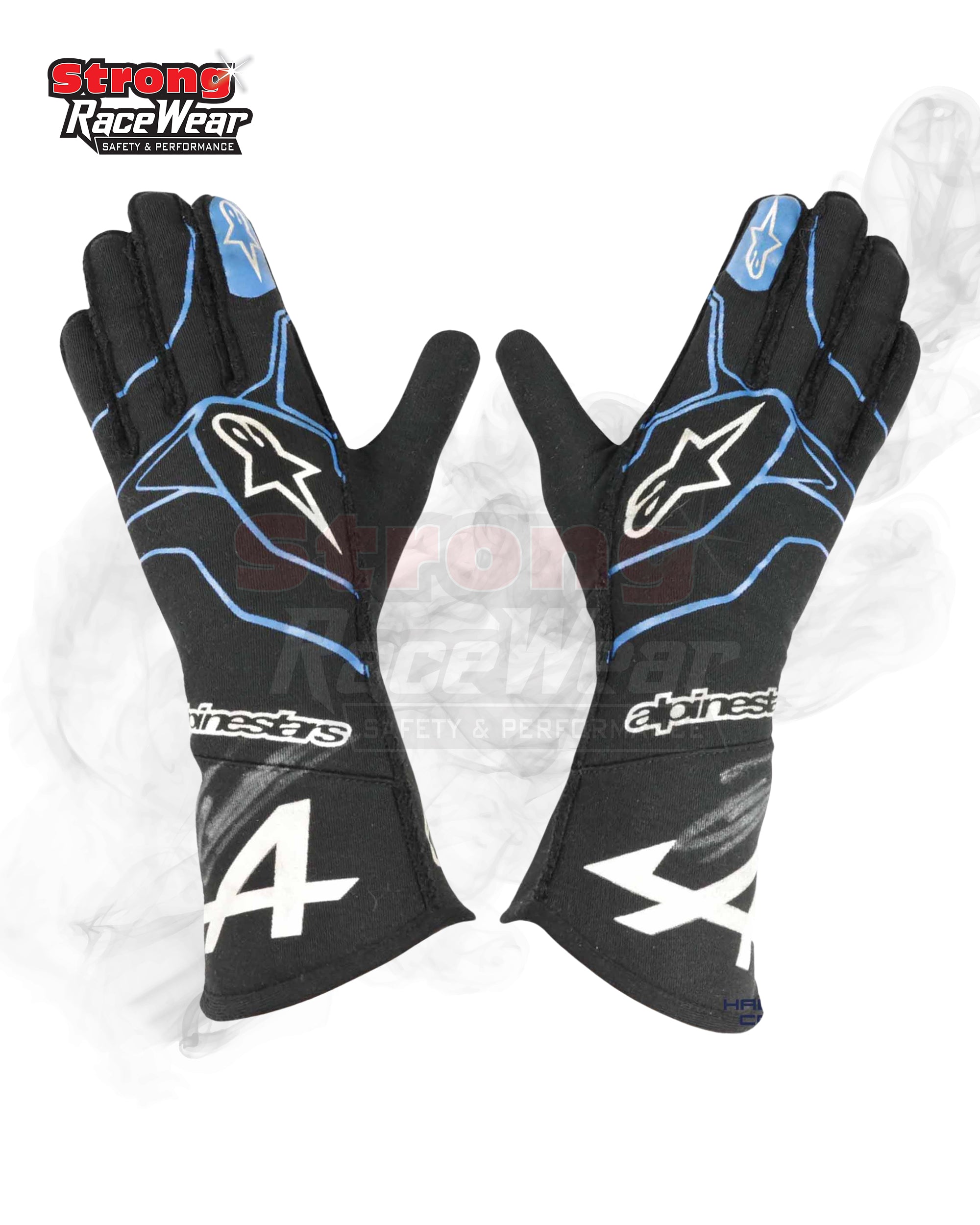 2021 Fernando Alonso Alpine F1 Race Gloves Strong Racewear