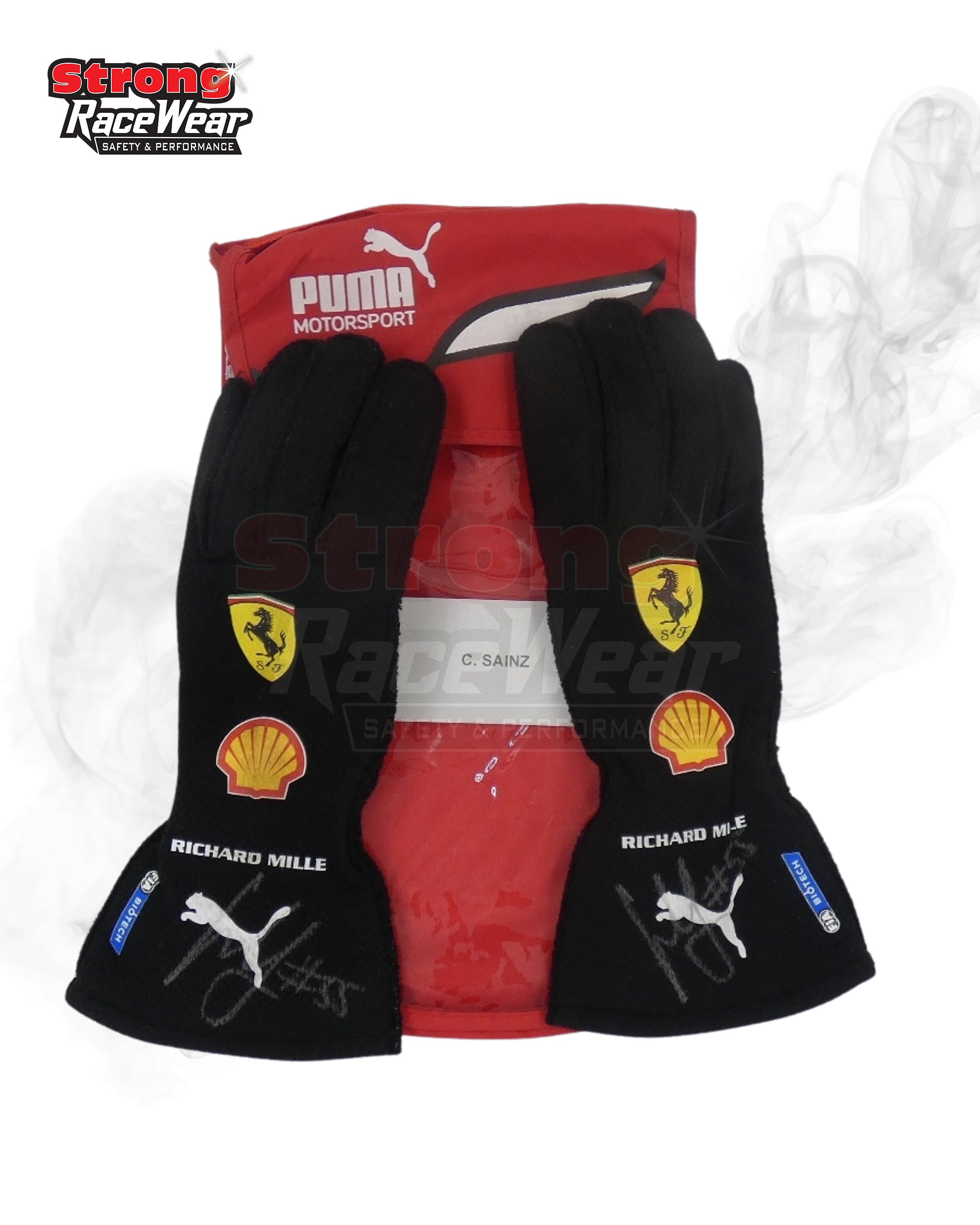 2022 Charles Leclerc Ferrari F1 Gloves Pair Strong Racewear