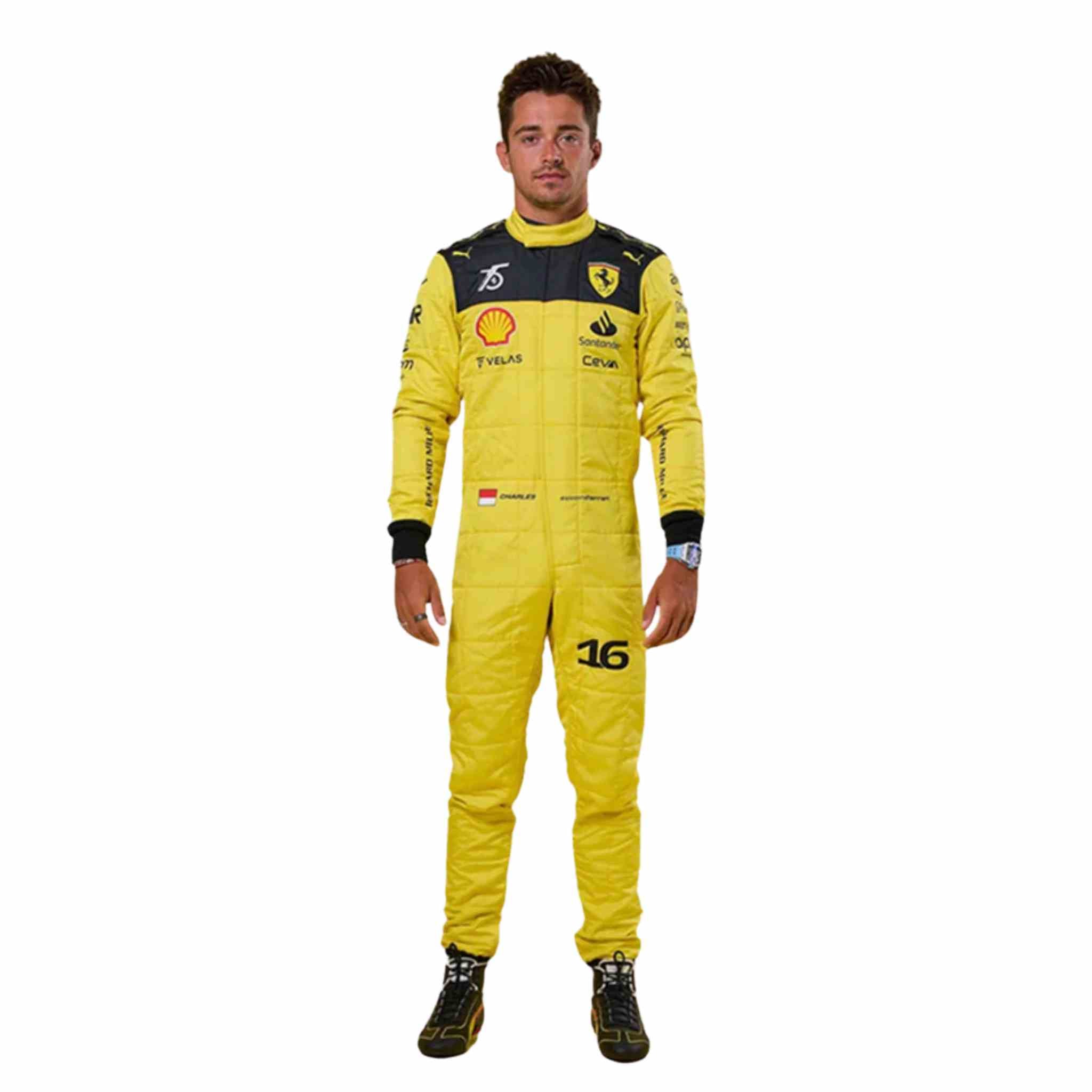 2022 New Charles Leclerc Formula 1 Ferrari's 75th Anniversary Team Racing Suit