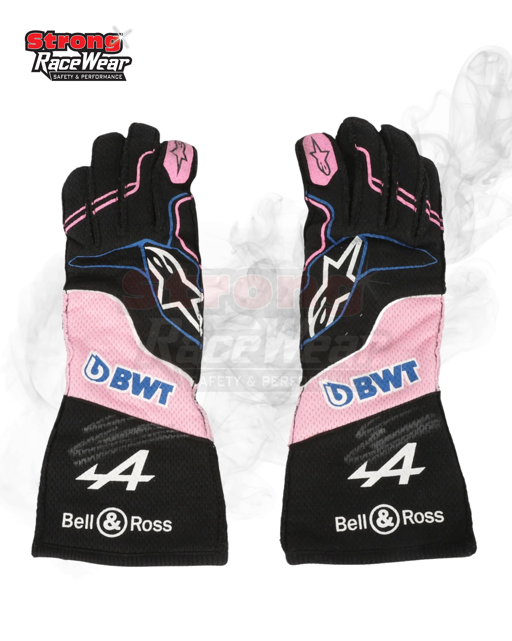 2023 Esteban Ocon Weekend Worn Race Gloves Miami GP Strong Racewear