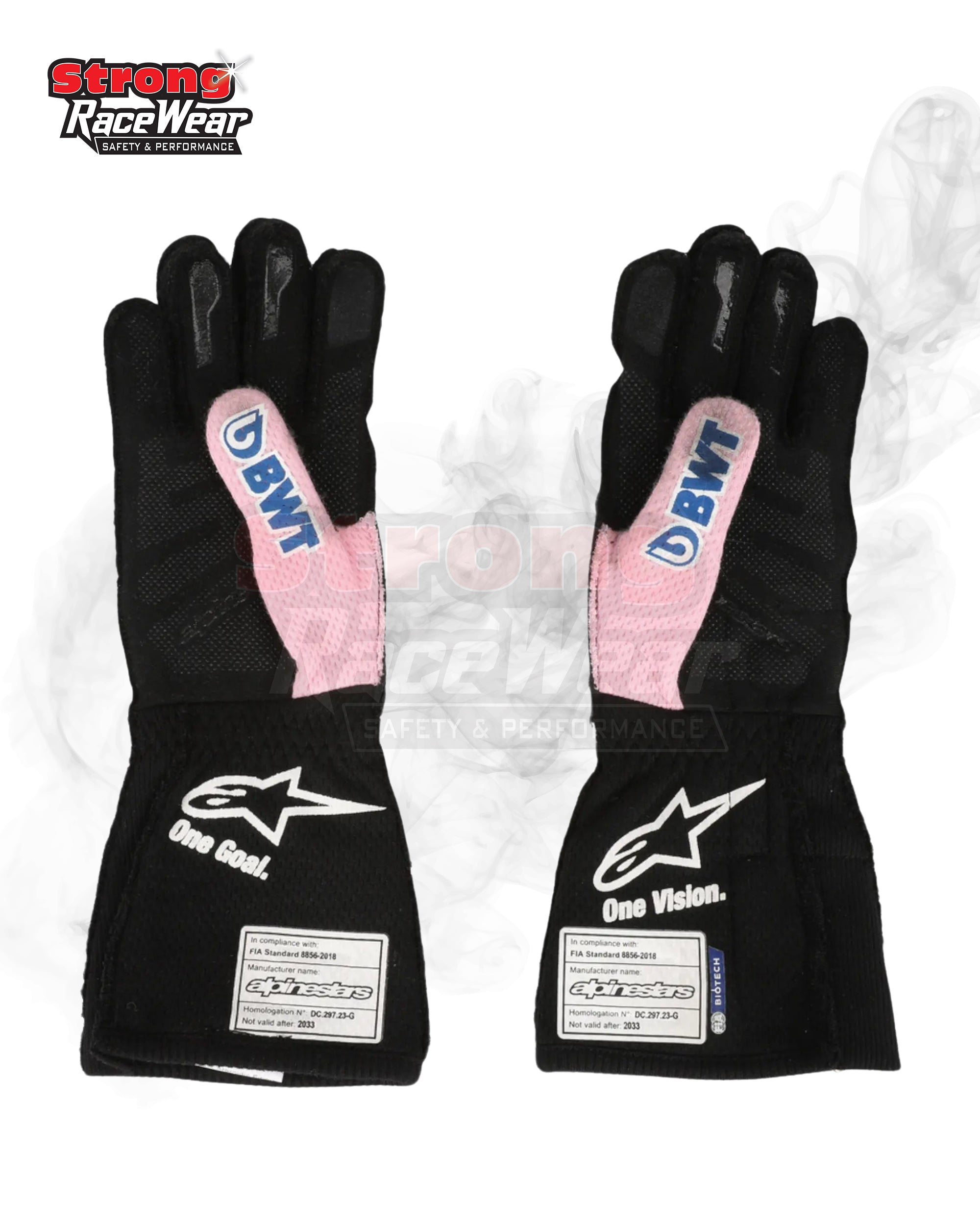2023 Esteban Ocon Weekend Worn Race Gloves Miami GP Strong Racewear