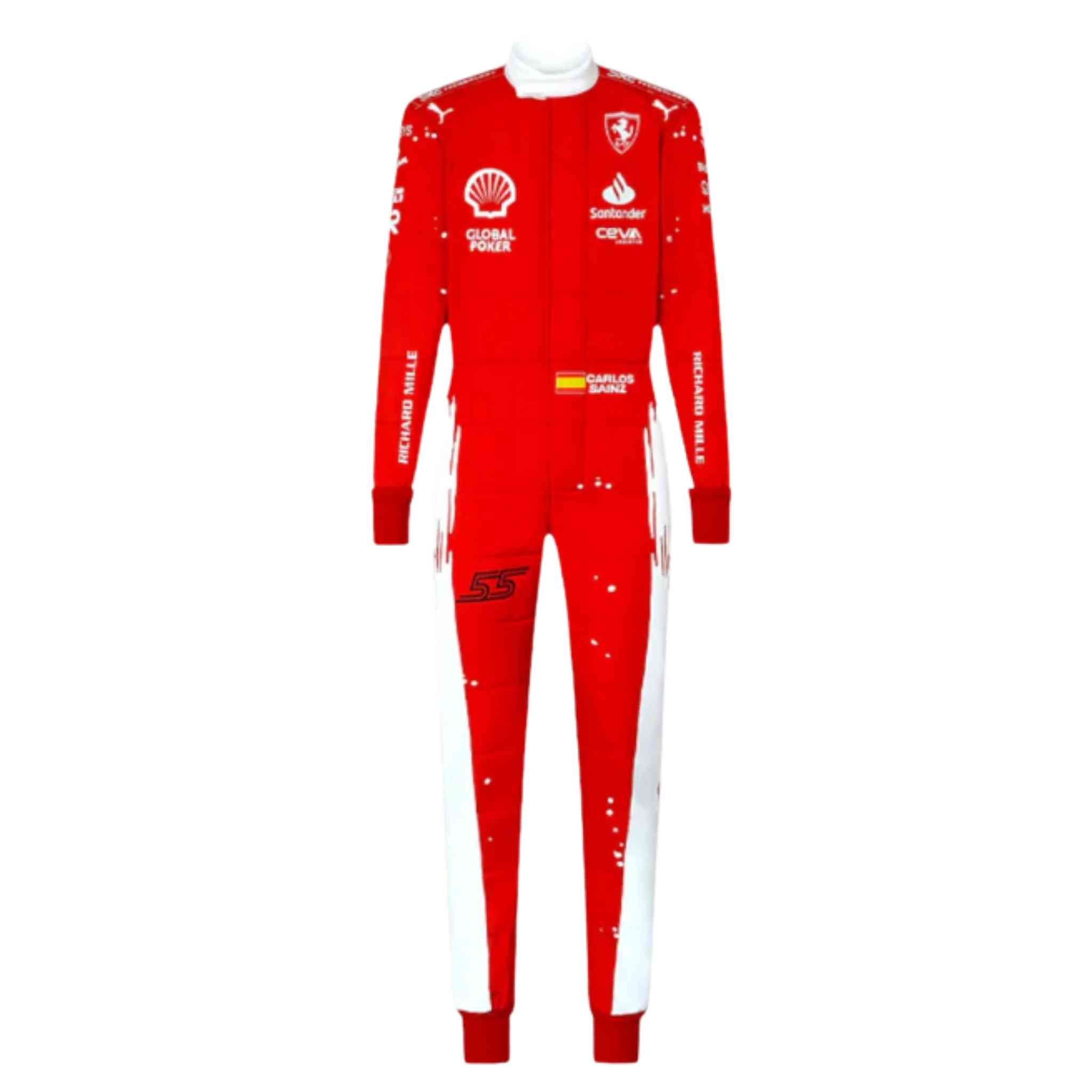 2023 New Las Vegas Carlos Sainz Jr Formula 1 Scuderia Ferrari Race Suit