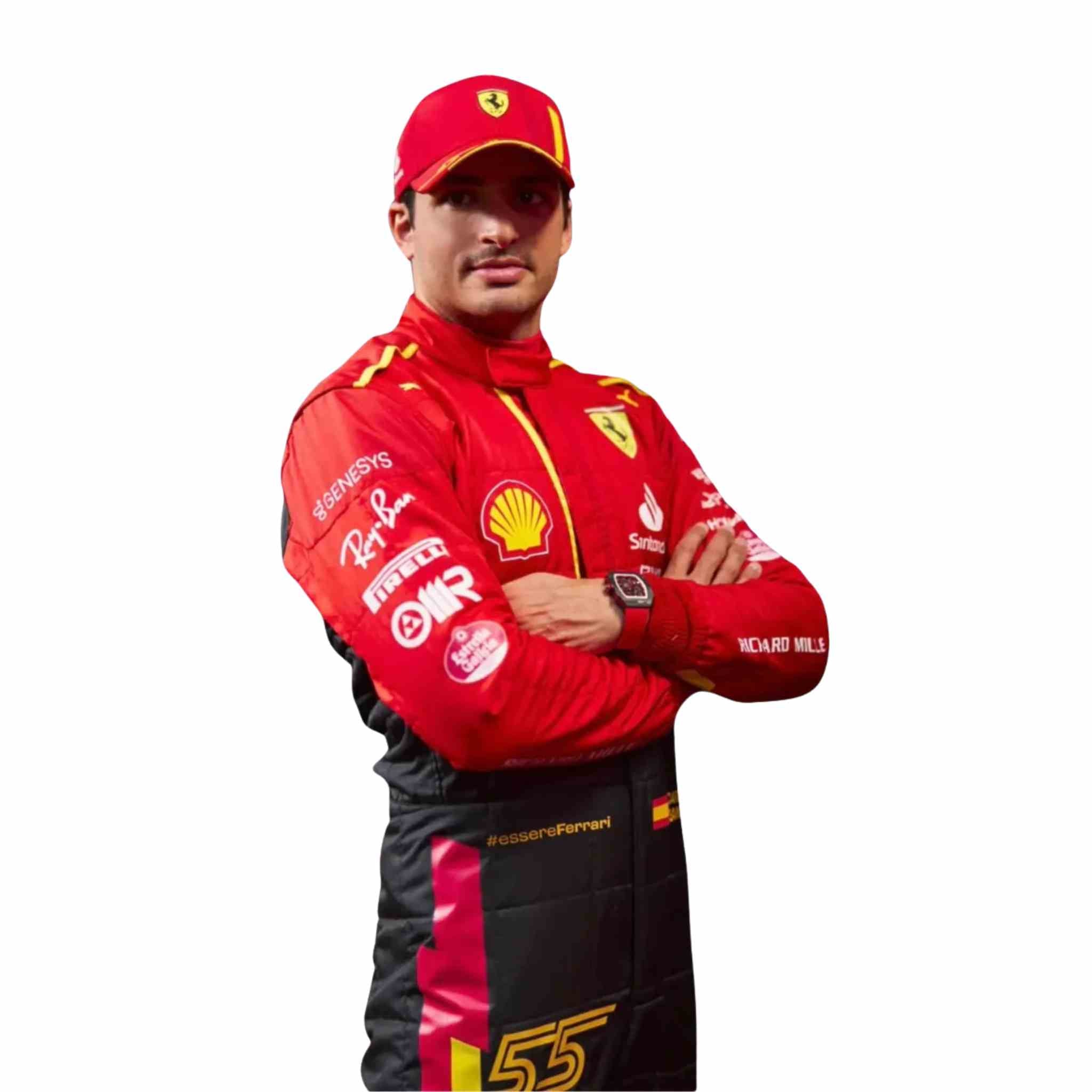 2023 Spain Carlos Sainz Special Grand Prix Scuderia Ferrari F1 Racing Suit