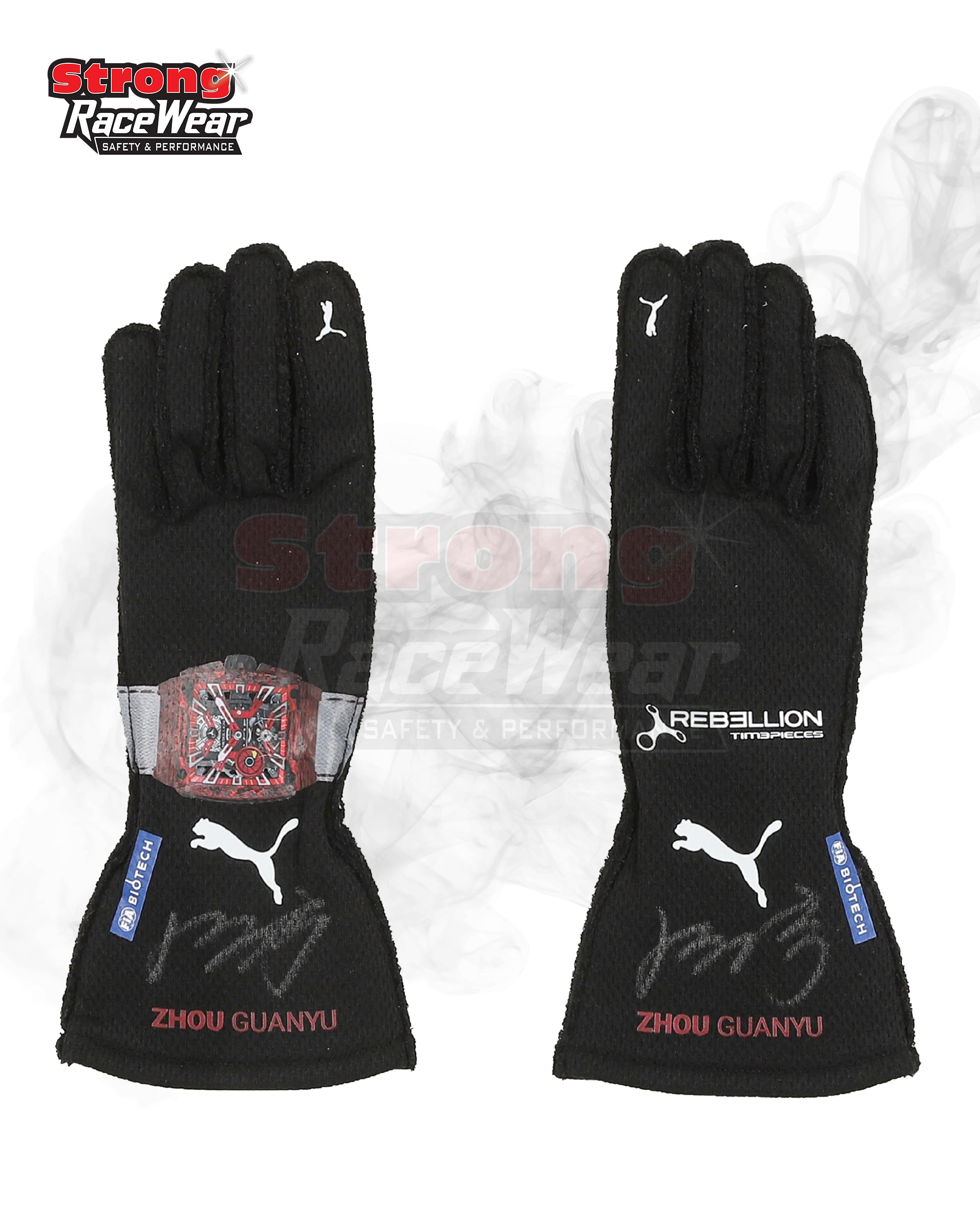 2023 Zhou Guanyu Alfa Romeo F1 Race Gloves Strong Racewear