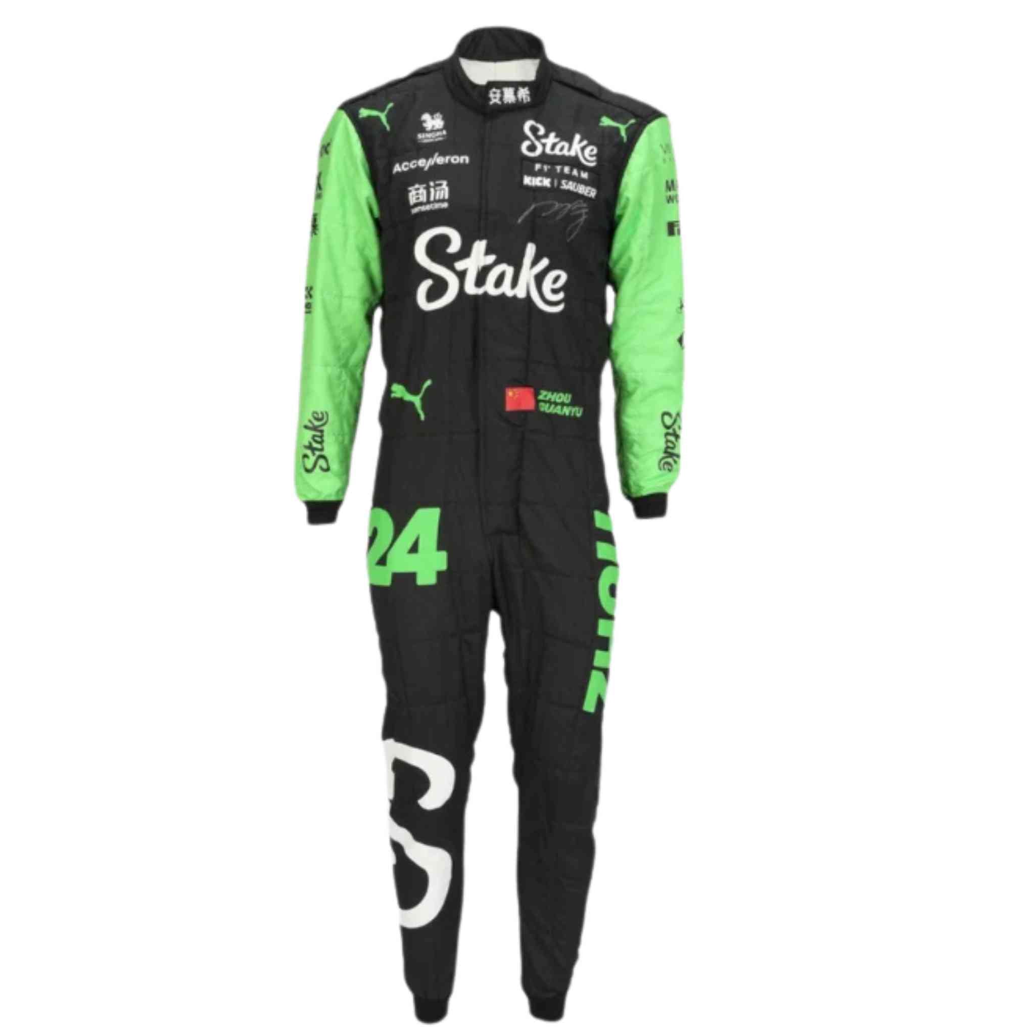New 2024 Zhou Guanyu Stake F1 Team Kick Sauber Replica Racing Suit