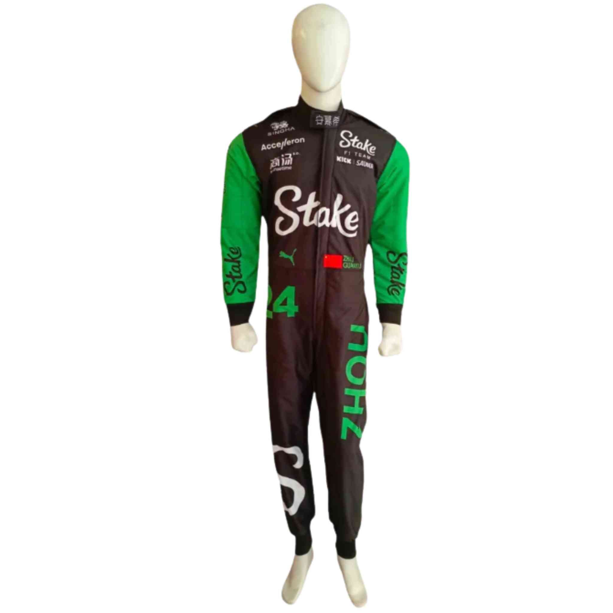 New 2024 Zhou Guanyu Stake F1 Team Kick Sauber Replica Racing Suit