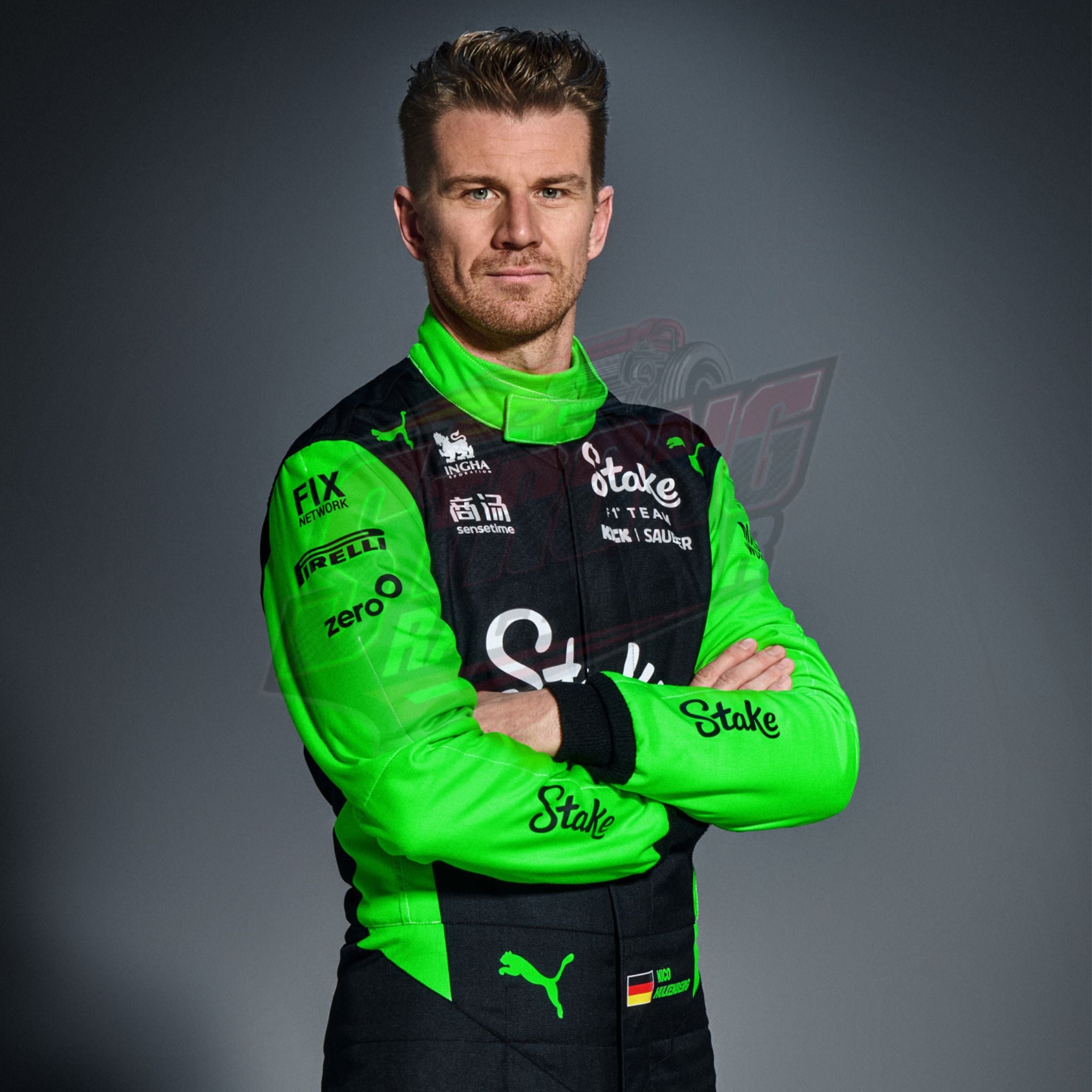 2025 Nico Hulkenberg Kick Sauber Stake F1 Team Racing Suit