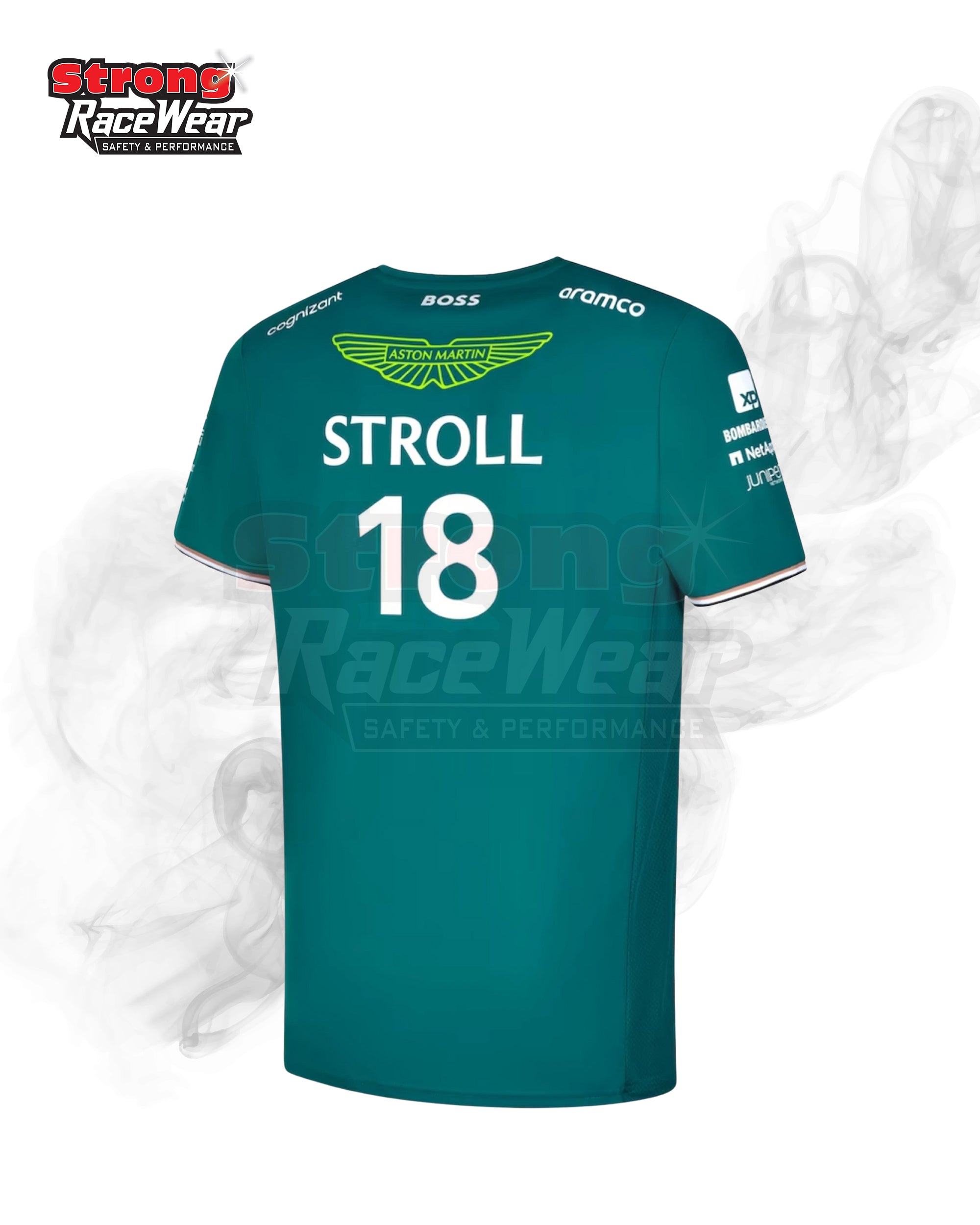 Aston Martin Aramco Cognizant F1 2023 Lance Stroll Team Driver T-Shirt Strong Racewear