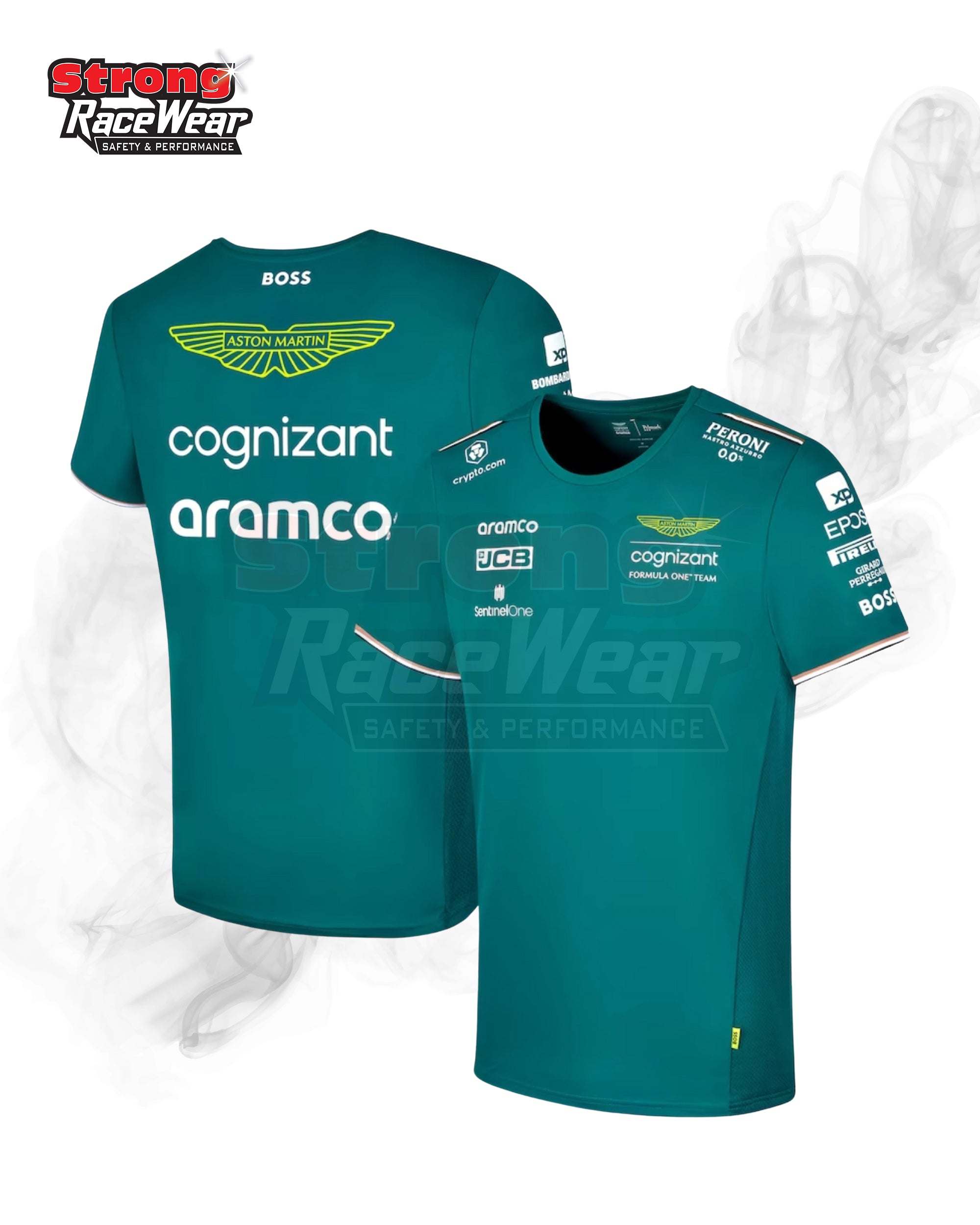 Aston Martin Aramco Cognizant F1 2023 Team Driver T-Shirt Strong Racewear