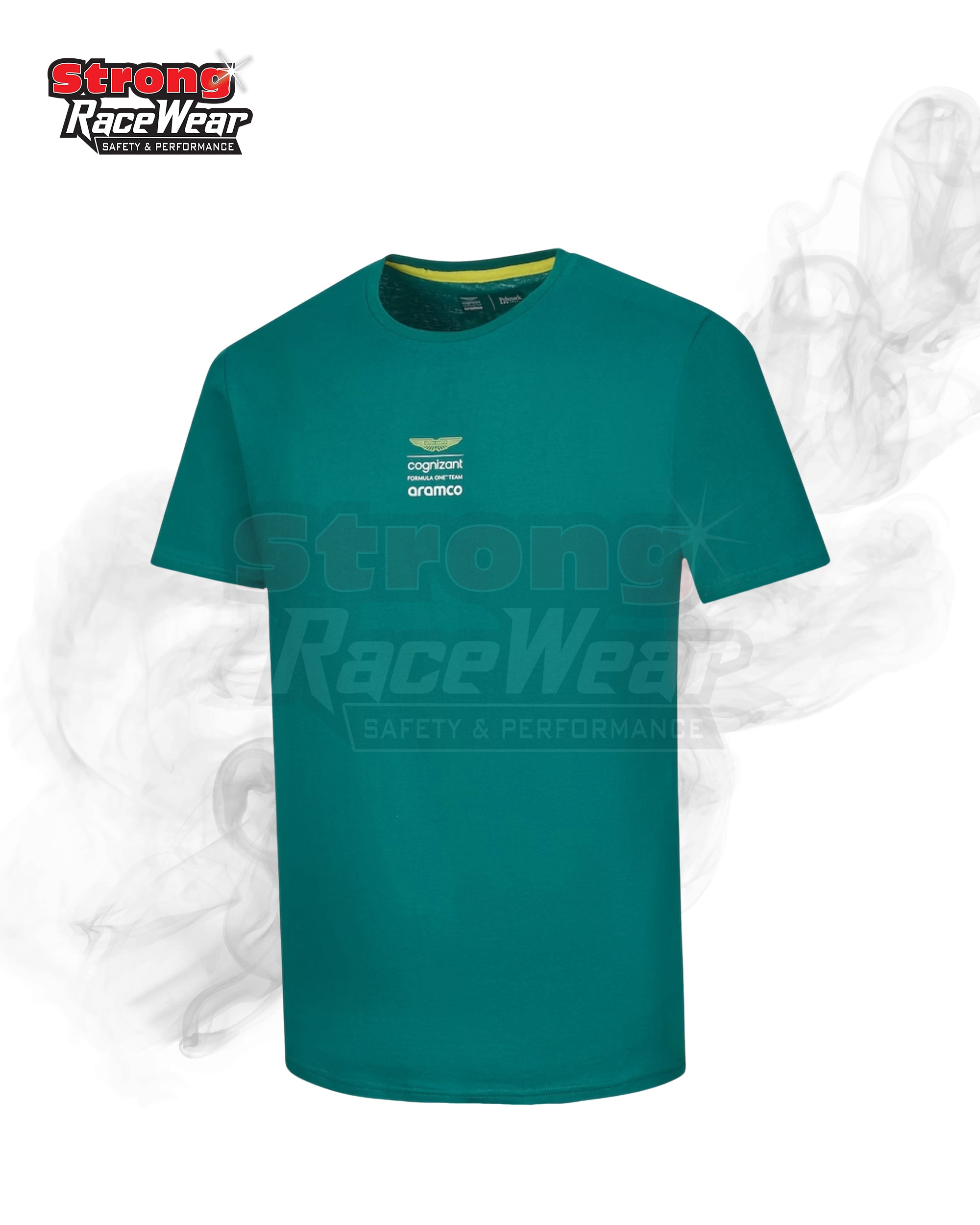 Aston Martin Aramco Cognizant F1 Life Style Logo Team Driver T-Shirt Green Strong Racewear