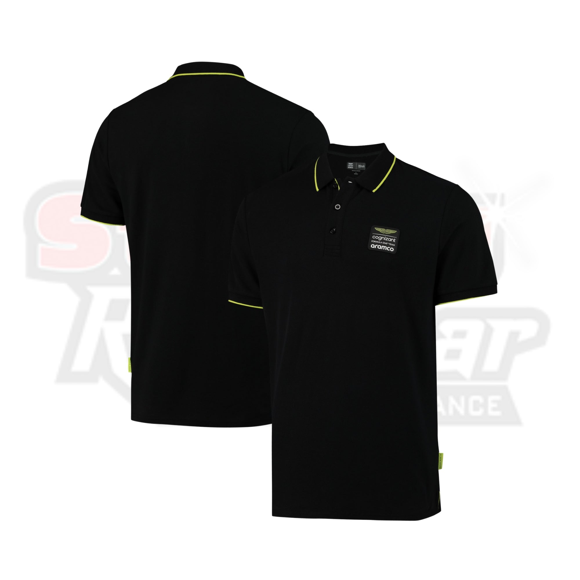 Aston Martin Aramco Cognizant F1 Lifestyle Polo - Black Strong Racewear
