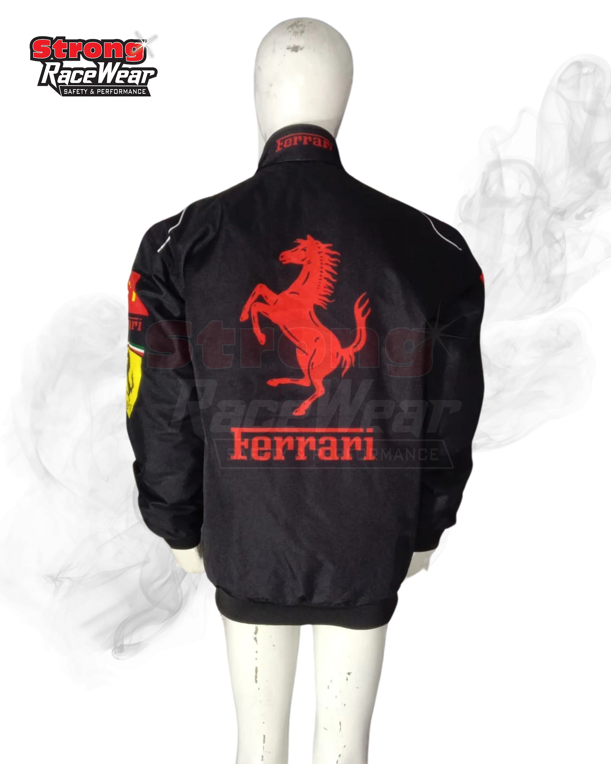 Black Ferrari Vantage Jacket Sublimation Printed Strong Racewear
