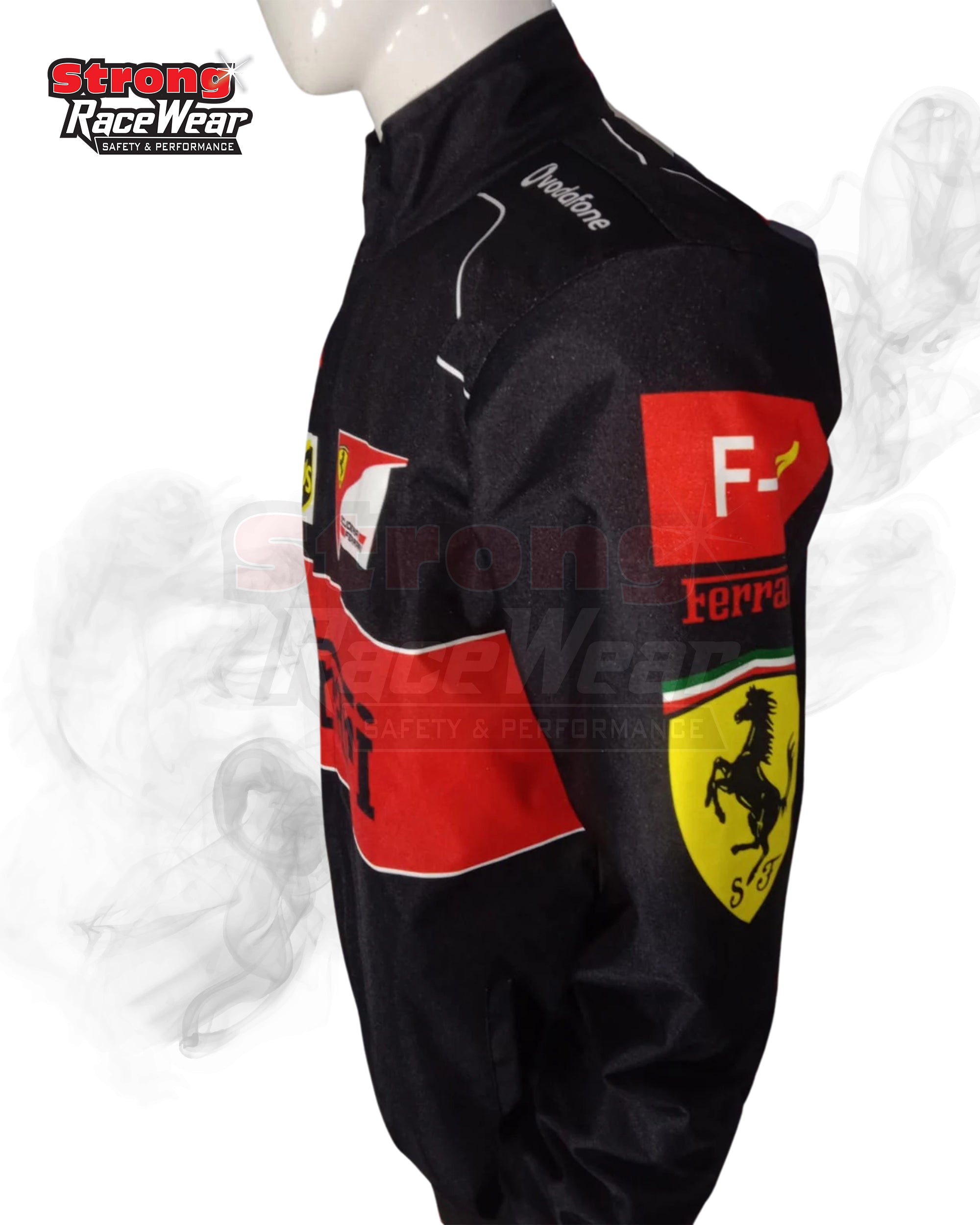 Black Ferrari Vantage Jacket Sublimation Printed Strong Racewear