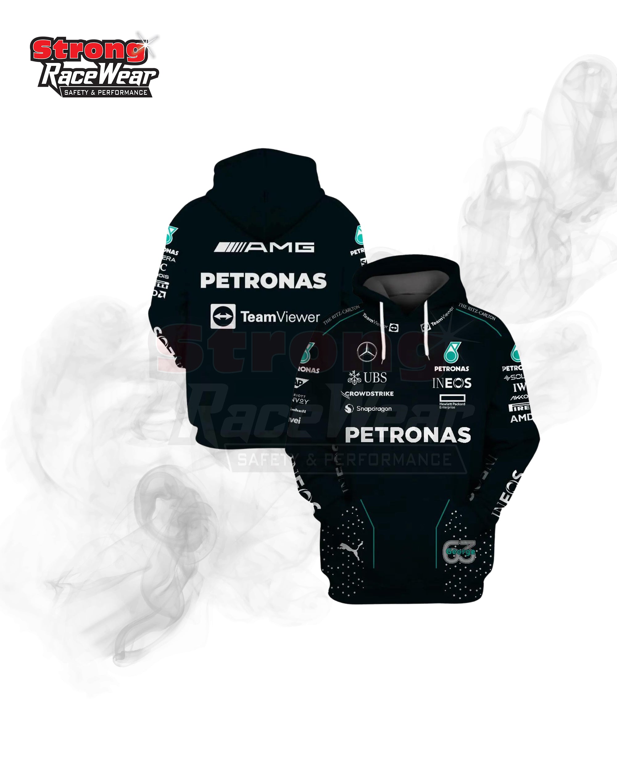 George Russell Mercedes-AMG PETRONAS F1 Team Race Hoodie 2024 Strong Racewear