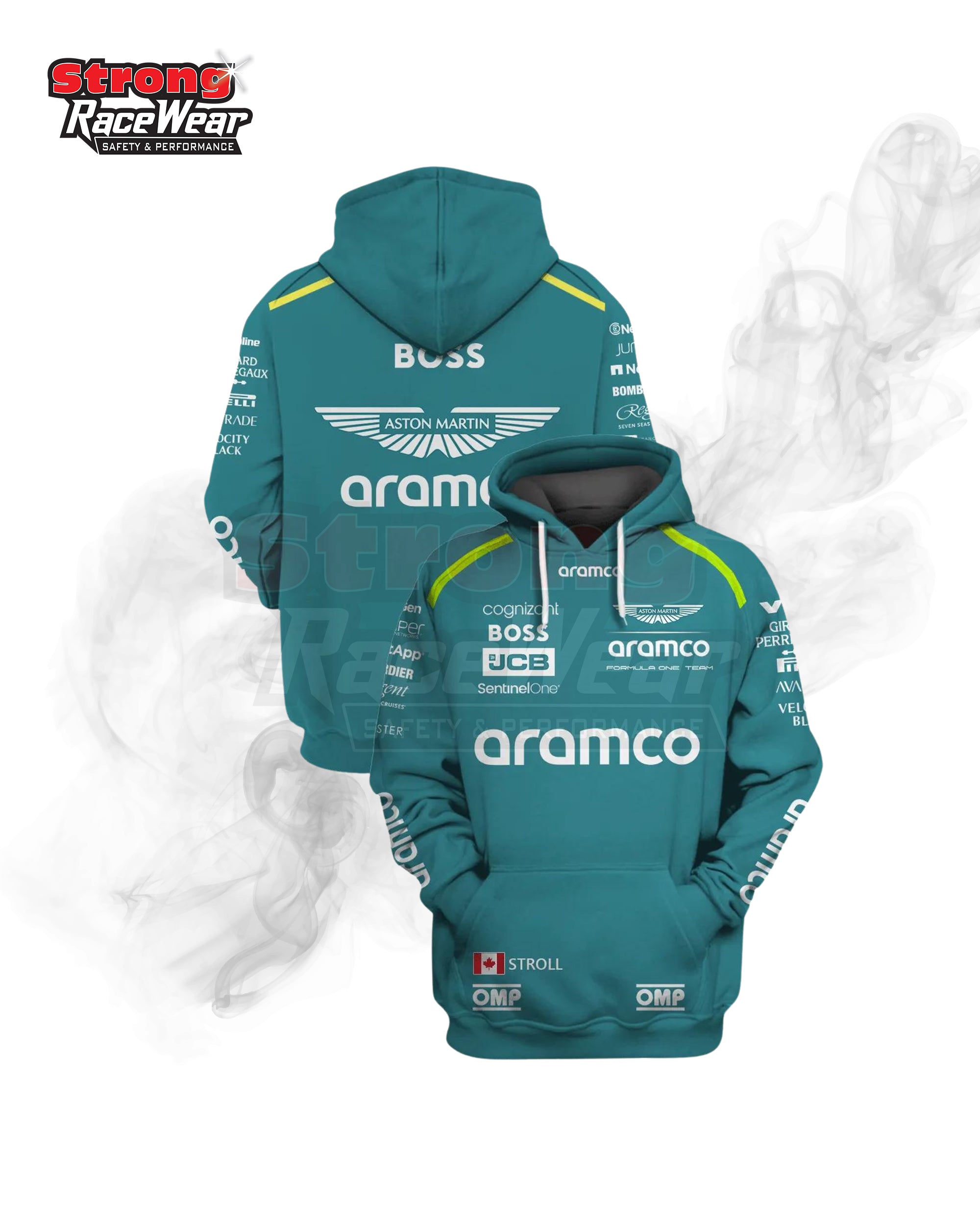 Lance Stroll Aston Martin Aramco Formula One Team Hoodie 2024 Strong Racewear