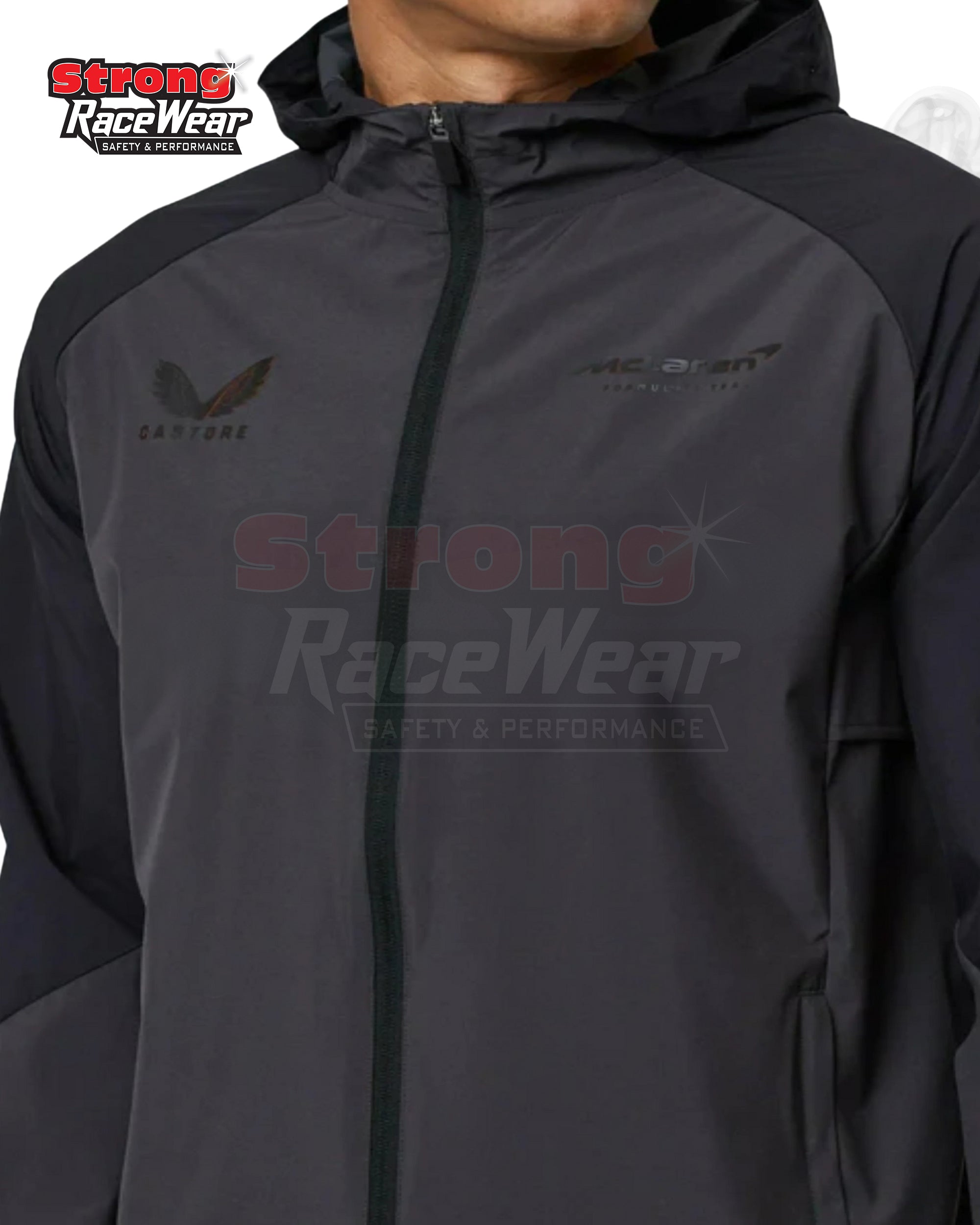 McLaren F1 Men's Performance Wind Runner Jacket Softshell Black Strong Racewear