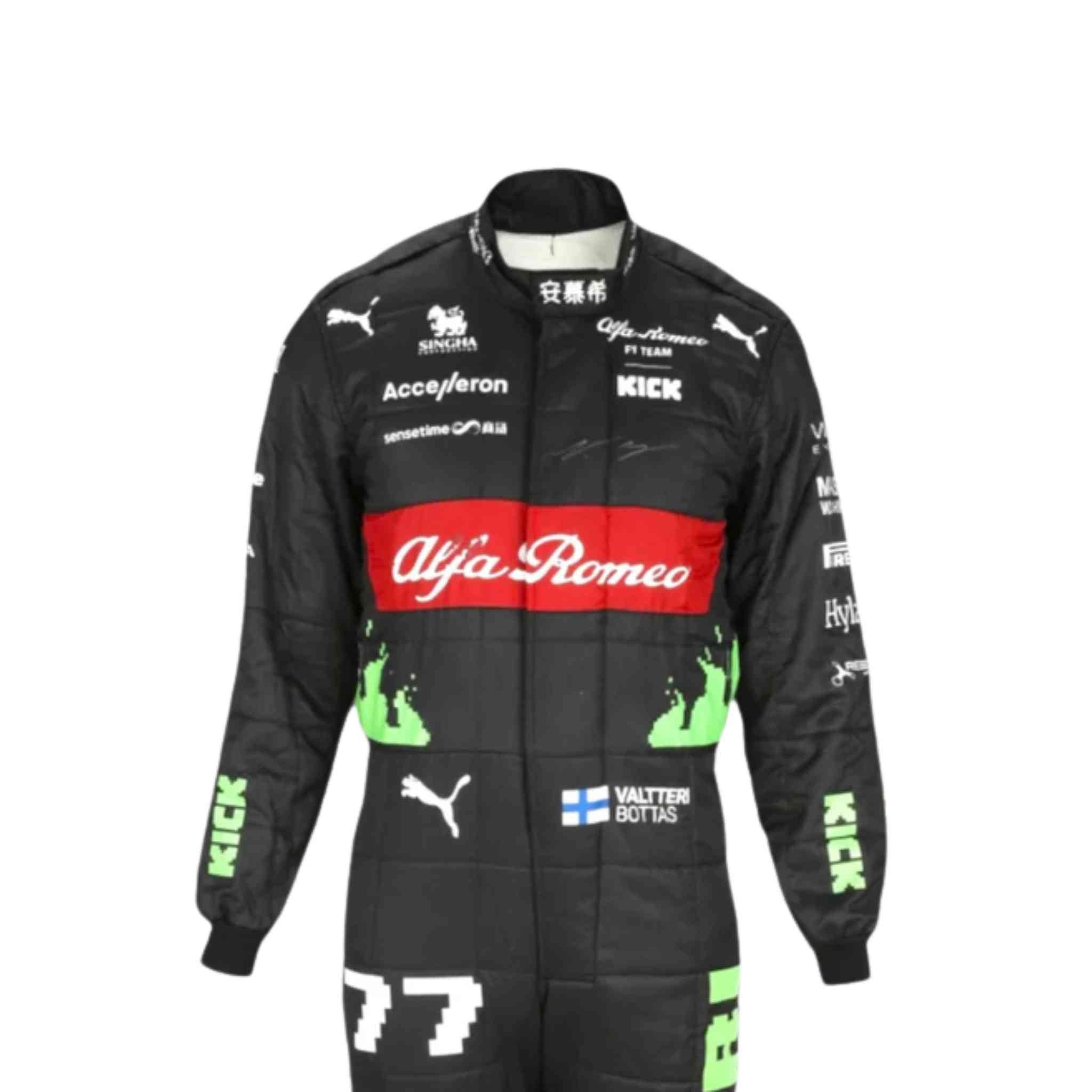NEW VALTTERI BOTTAS 2023 ALFA ROMEO F1 TEAM KICK REPLICA RACE SUIT - BELGIAN GP