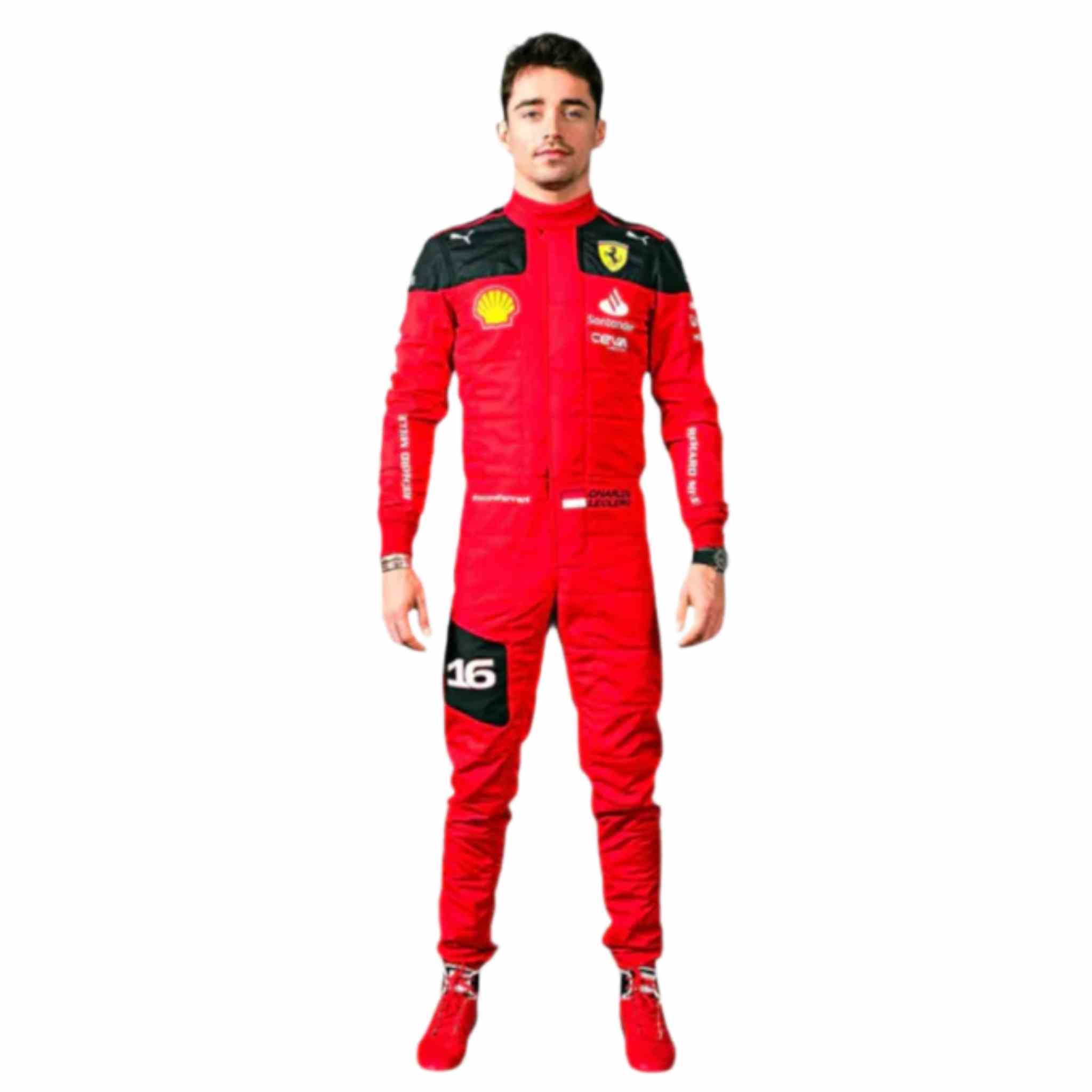 New 2023 Charles Leclerc Formula 1 Team Ferrari Replica Racing Suit