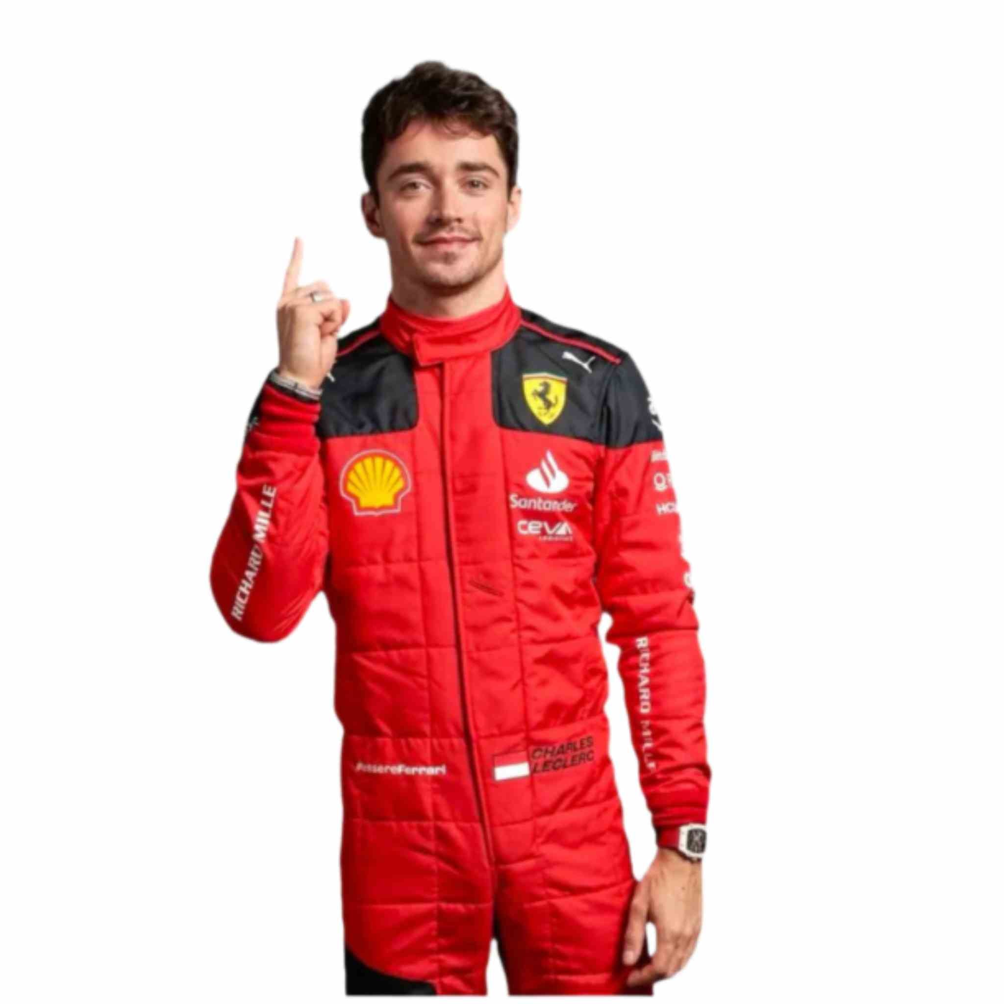 New 2023 Charles Leclerc Formula 1 Team Ferrari Replica Racing Suit