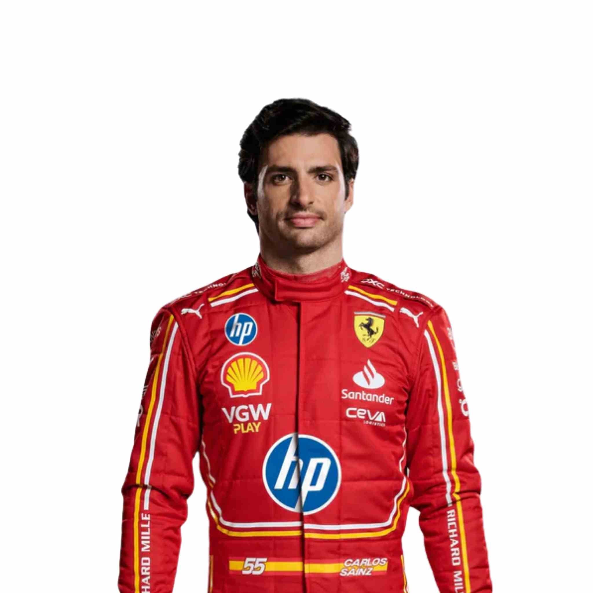 New 2024 Carlos Sainz jr Monaco GP Scuderia Ferrari HP F1 Team Replica Racing Suit