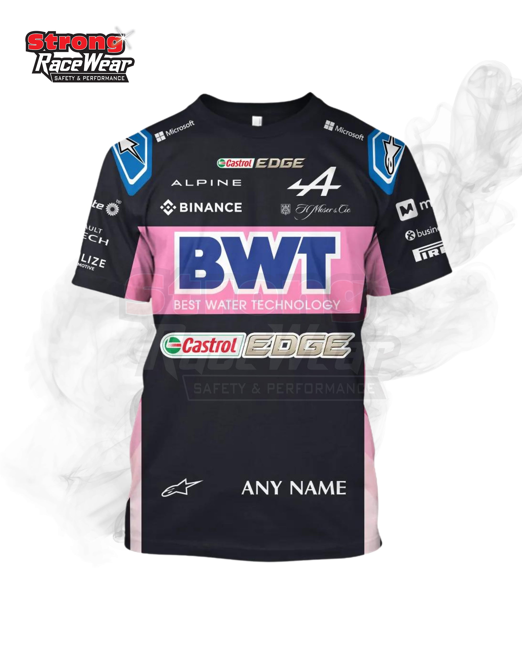 Personalized Your Name Alpine F1 Team Race T-Shirt 2024 Strong Racewear