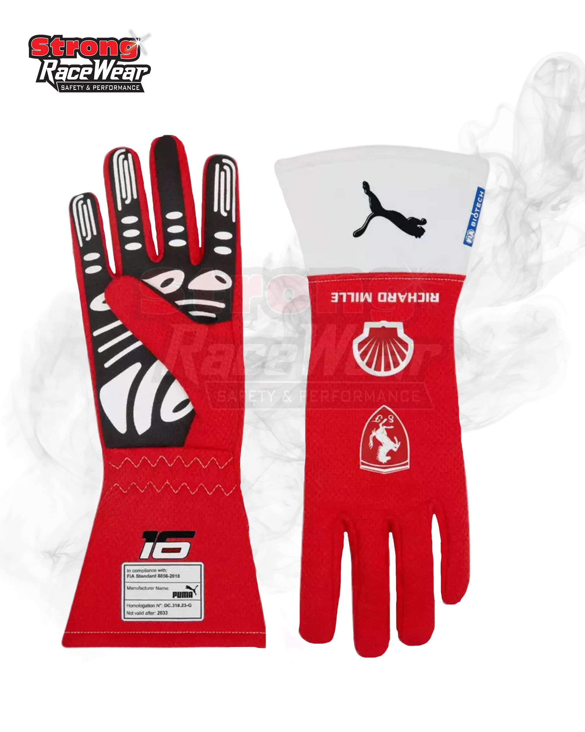 Puma For Scuderia Ferrari Charles Leclerc F1 Pro Gloves Joshua Vides Strong Racewear