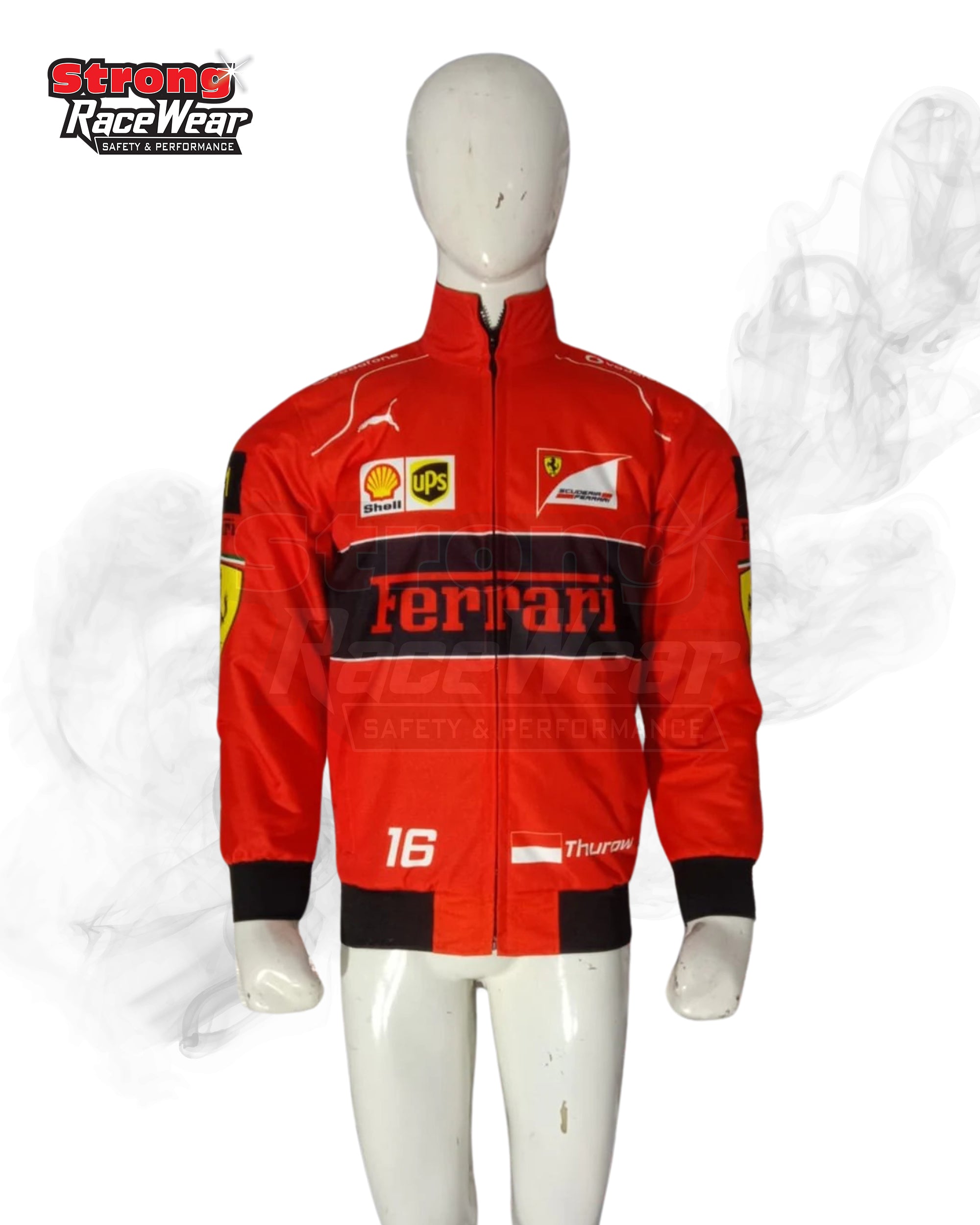Red Ferrari Vantage Jacket Sublimation Printed Strong Racewear