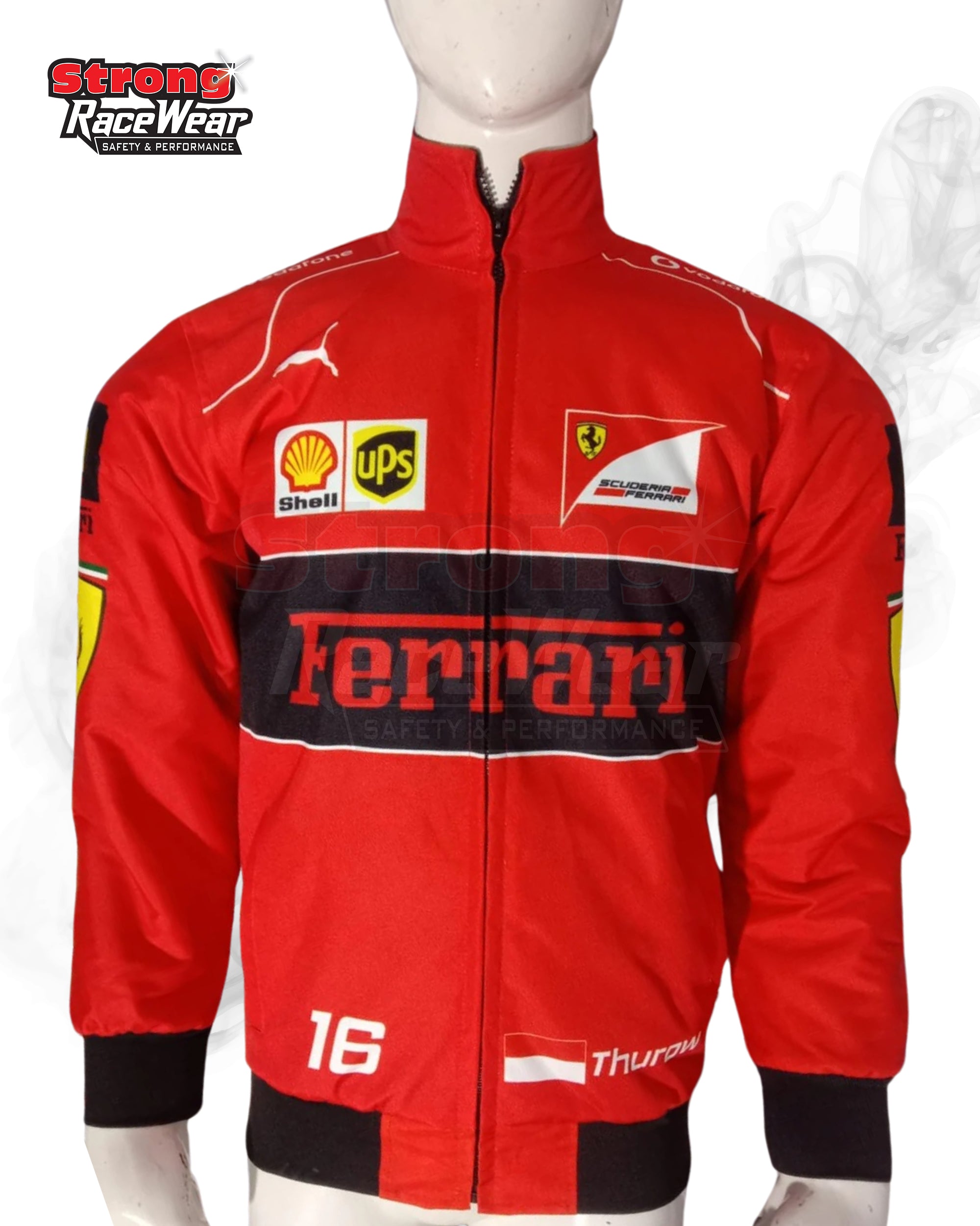 Red Ferrari Vantage Jacket Sublimation Printed Strong Racewear