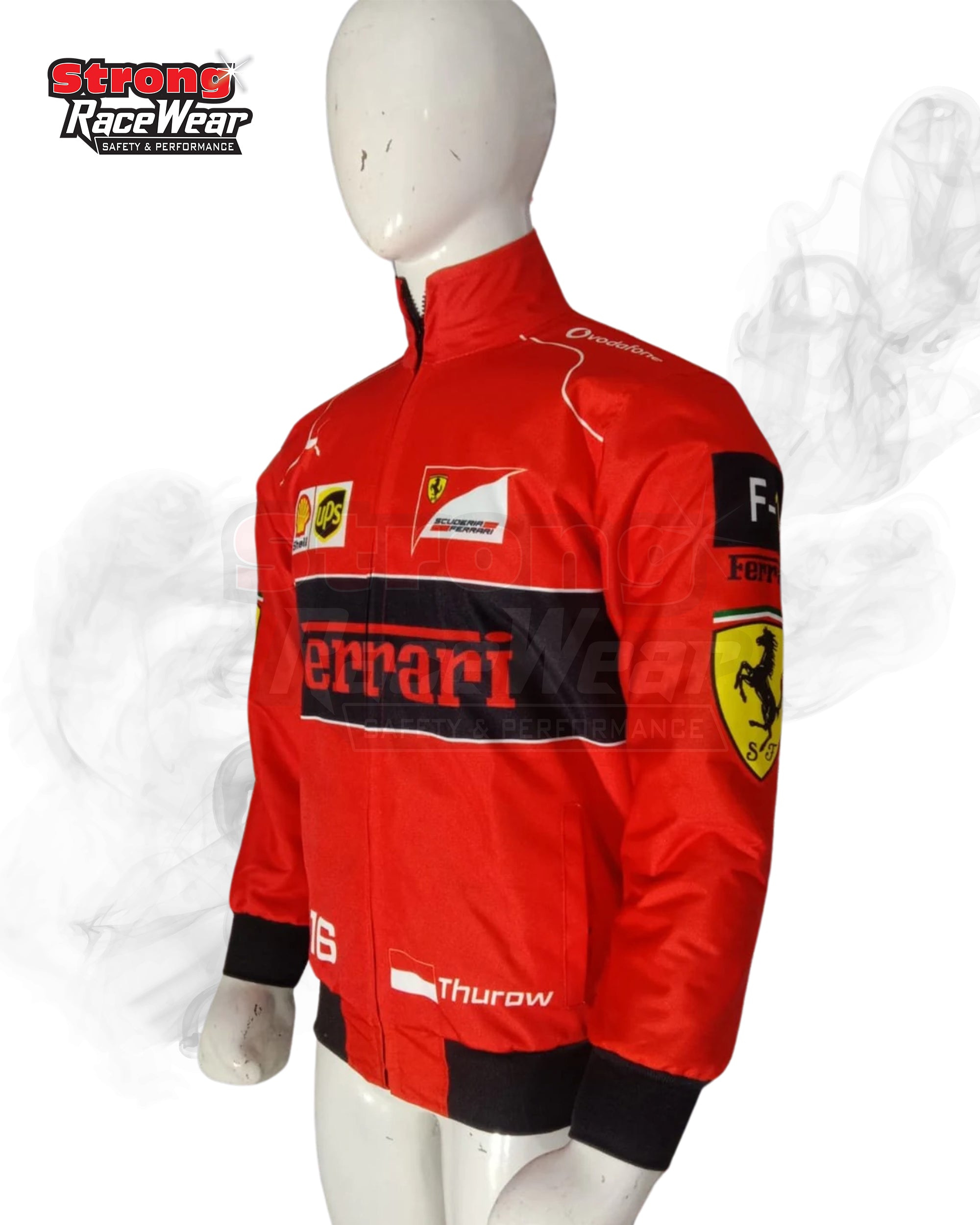 Red Ferrari Vantage Jacket Sublimation Printed Strong Racewear