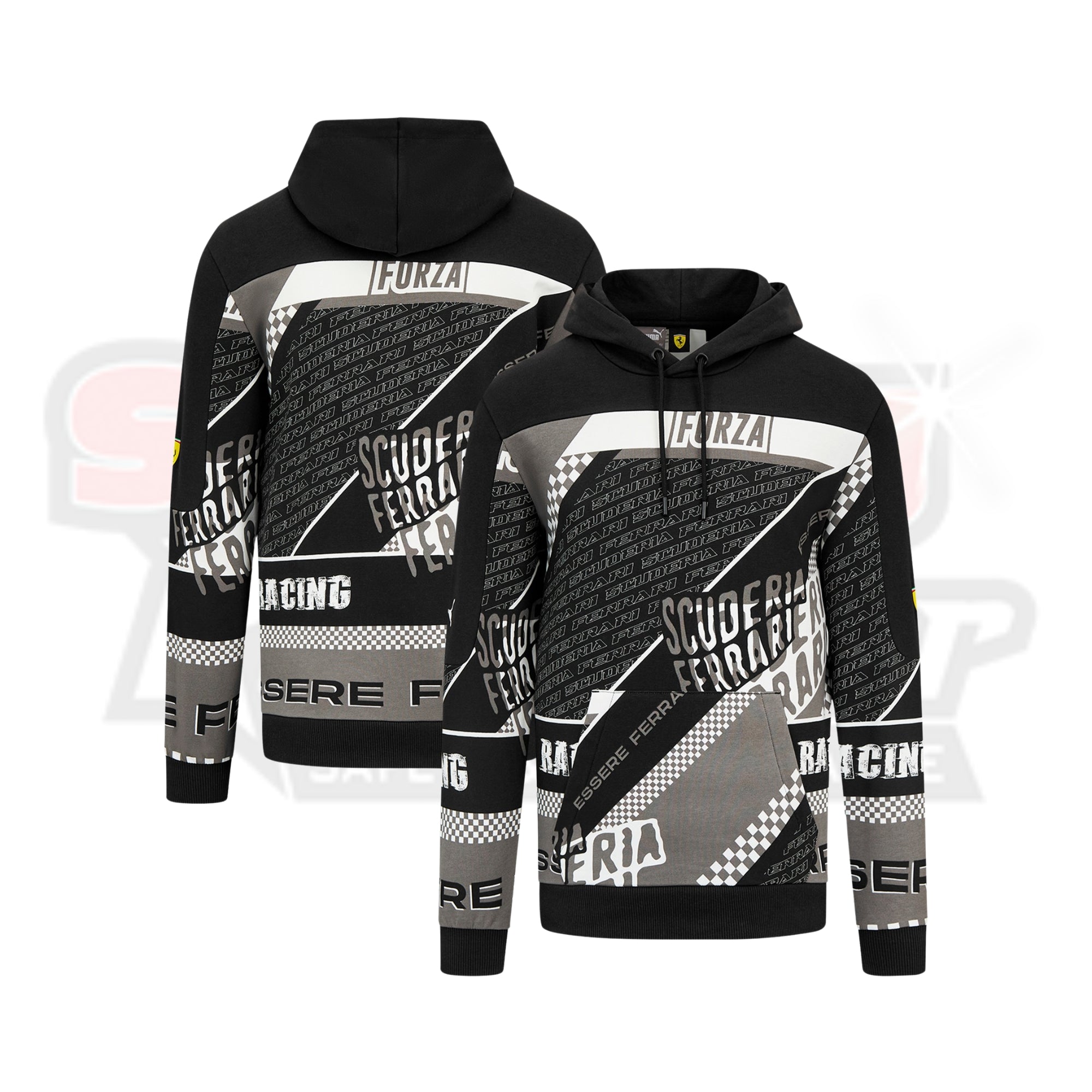 Scuderia Ferrari Puma Graphic Hoodie - Black Strong Racewear