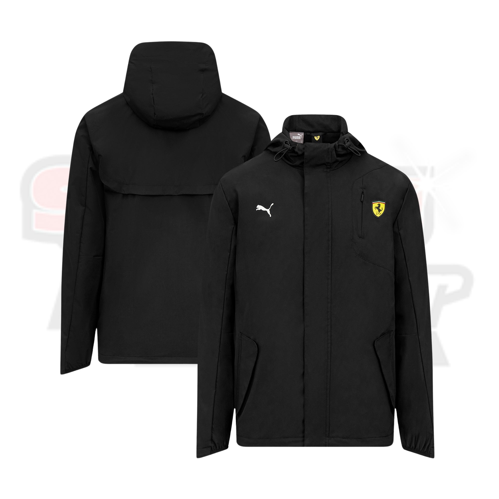 Scuderia Ferrari Puma Rain Jacket - Black Strong Racewear