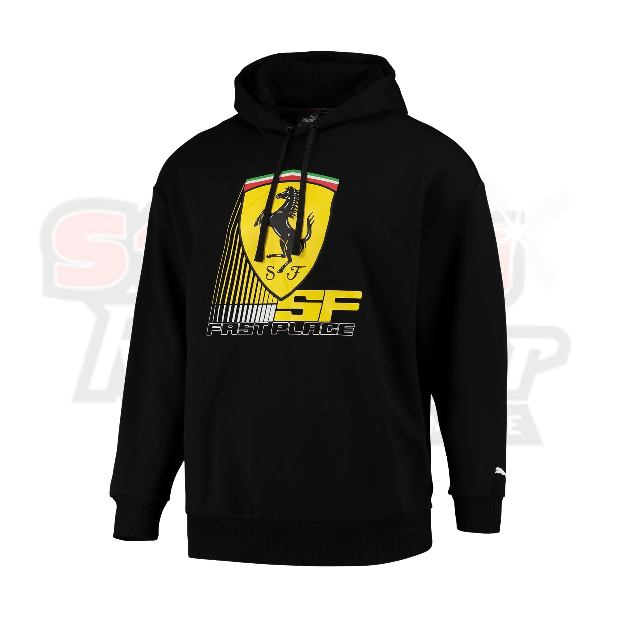 Scuderia Ferrari Race Big Shield Hoodie by Puma - Black Strong Racewear