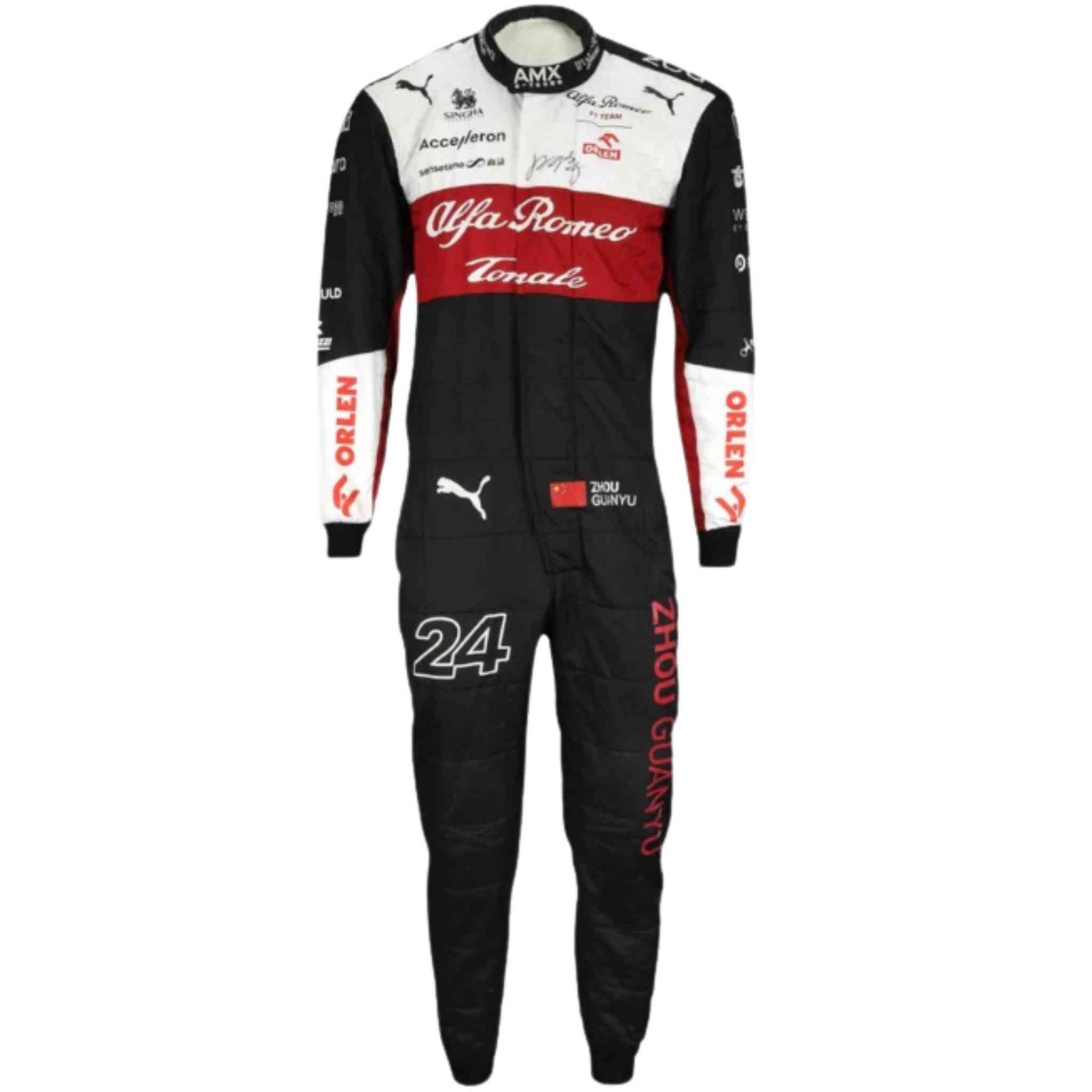 ZHOU GUANYU 2022 SIGNED RACE WORN RACE SUIT