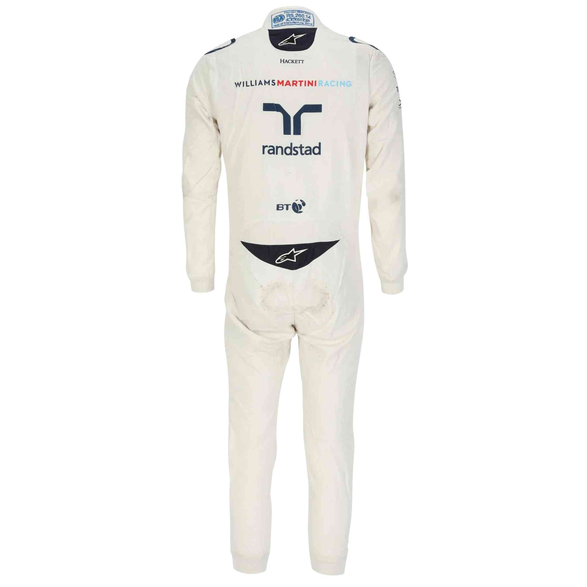 2016 Valtteri Bottas Martini F1 Race Suit
