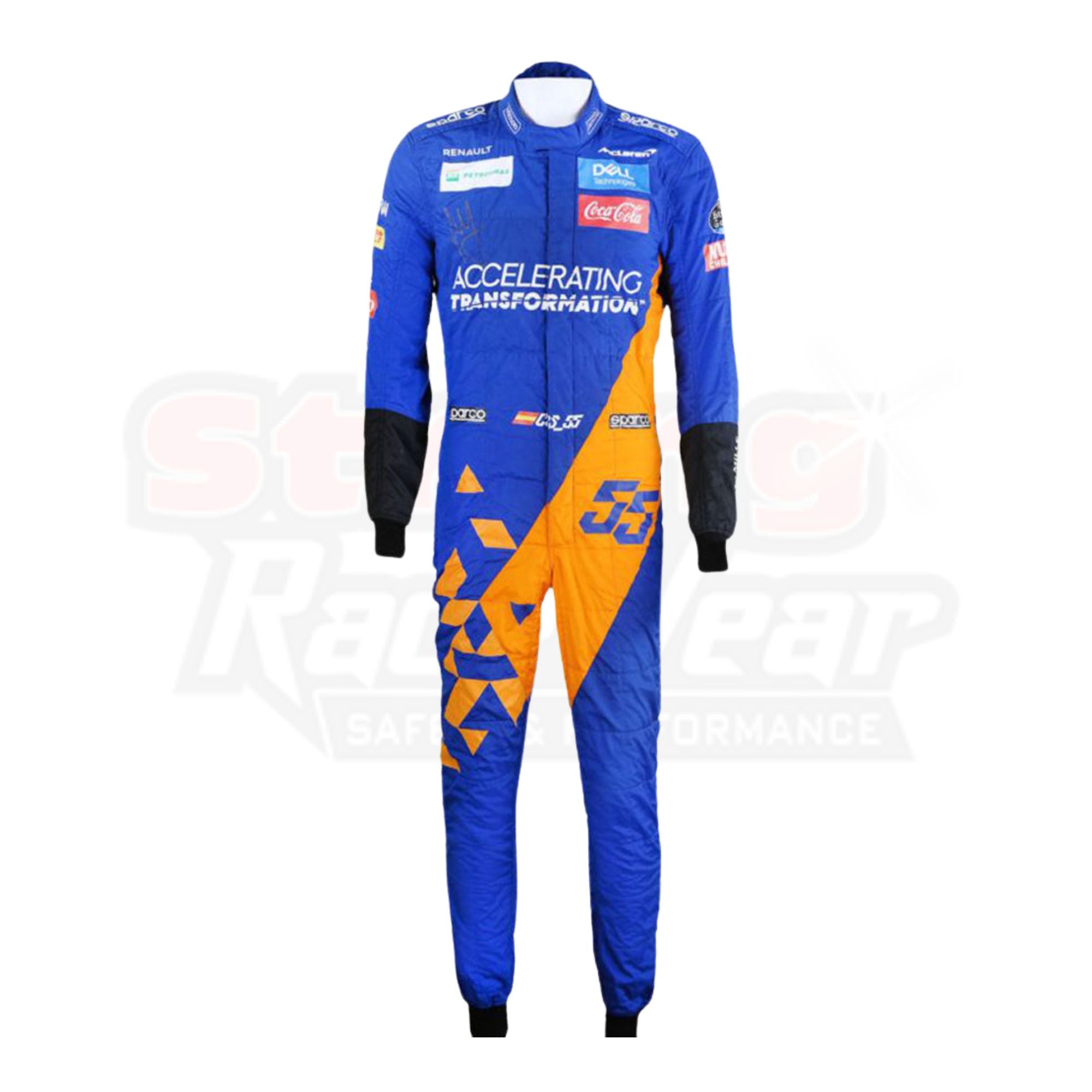 2019 Carlos Sainz Jr Mclaren Team Formula 1 Replica Racing Suit