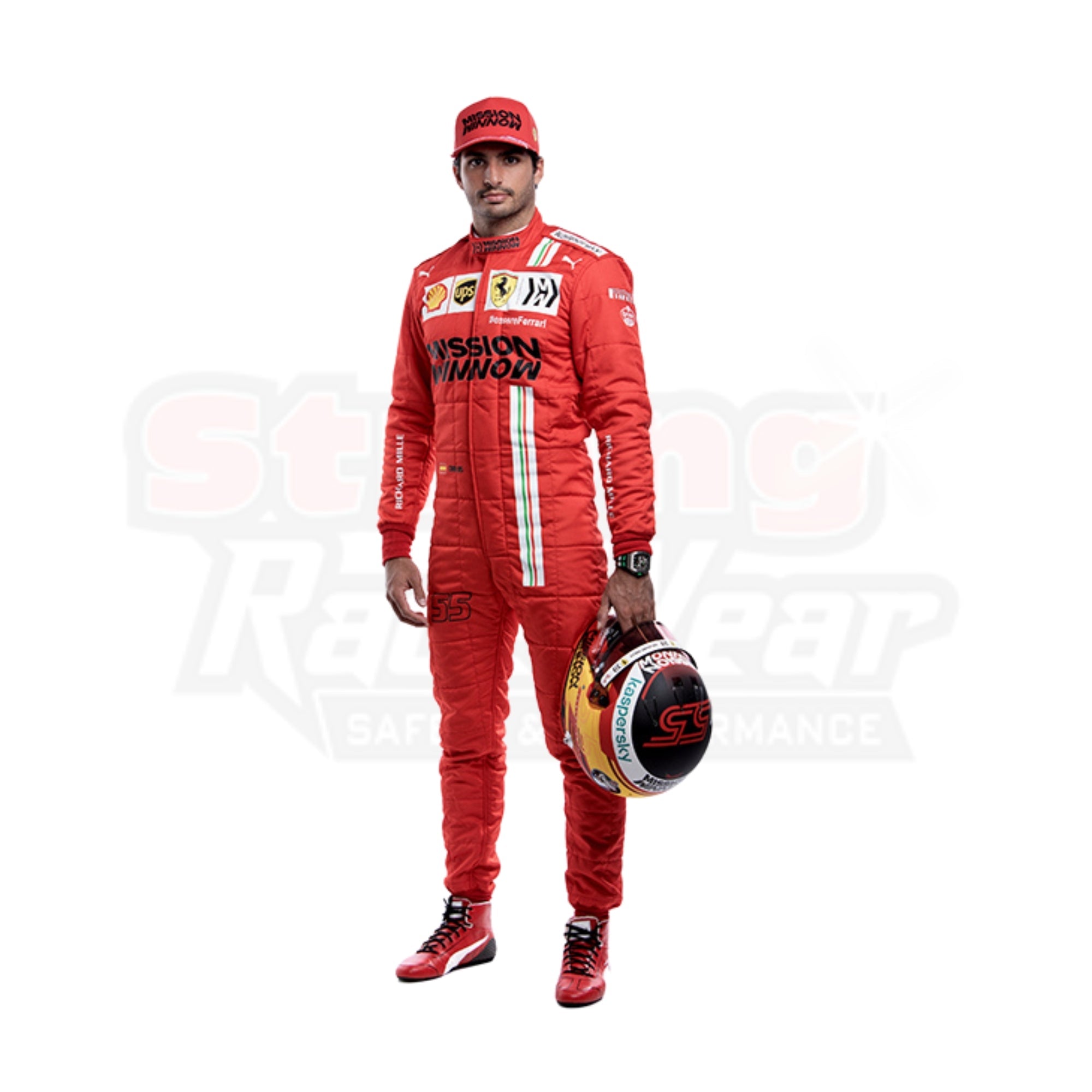 2021 Carlos Sainz Jr Misson Winnow F1 Replica Racing Suit Scuderia Ferrari