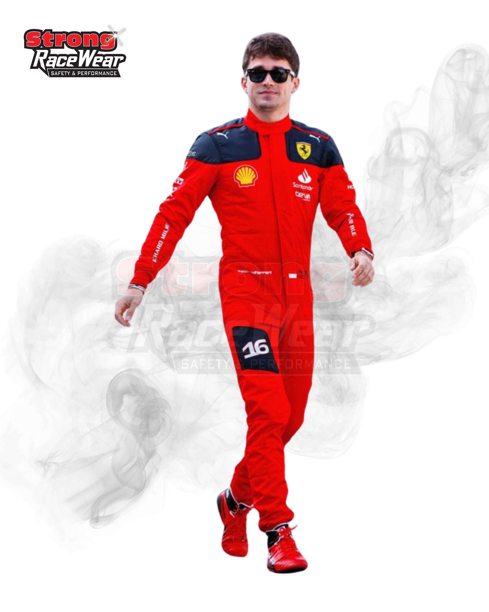 2023 Charles Leclerc Ferrari F1 Embroidery Racing Suit