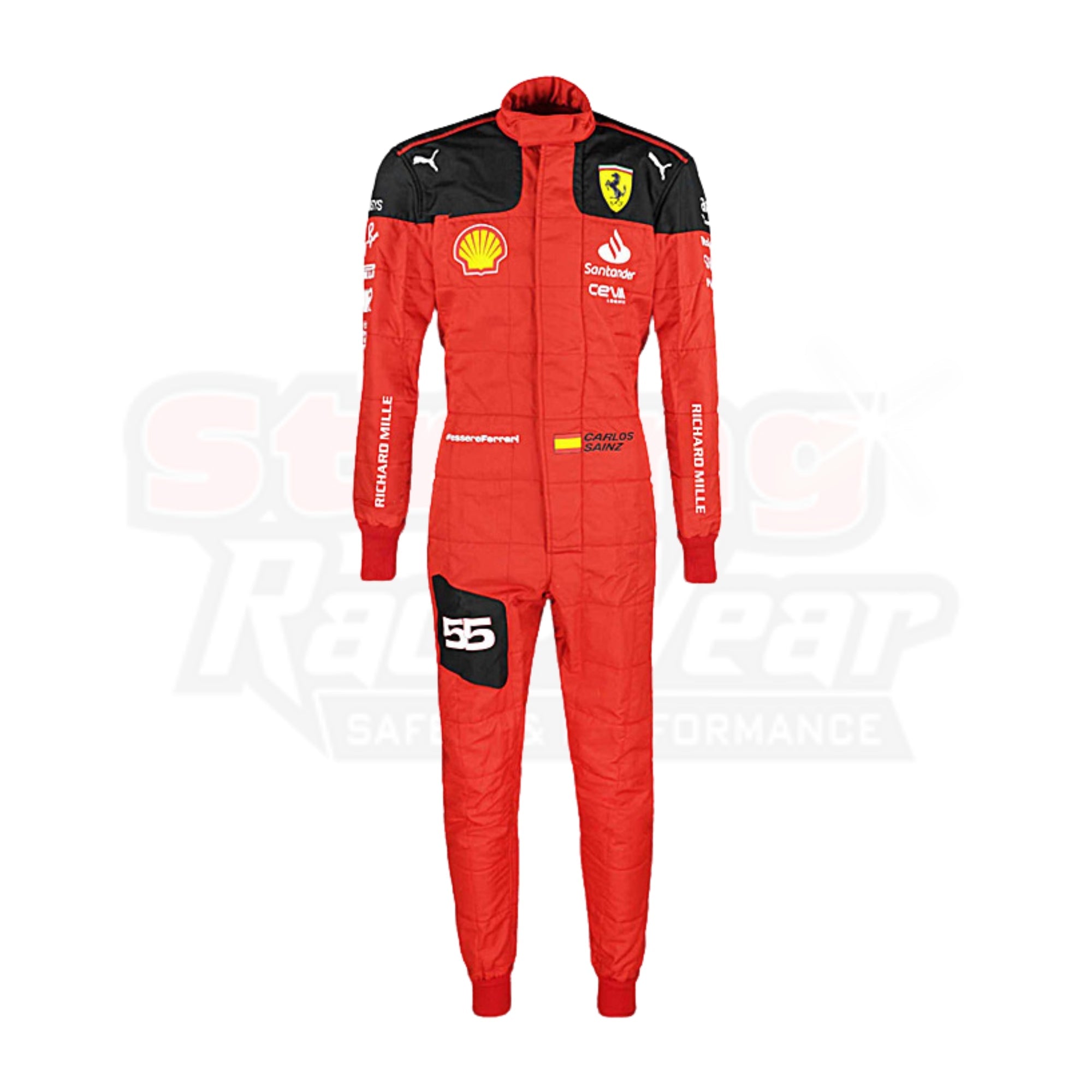 2023 New Carlos Sainz Jr Race Scuderia Ferrari F1 Replica Racing Suit