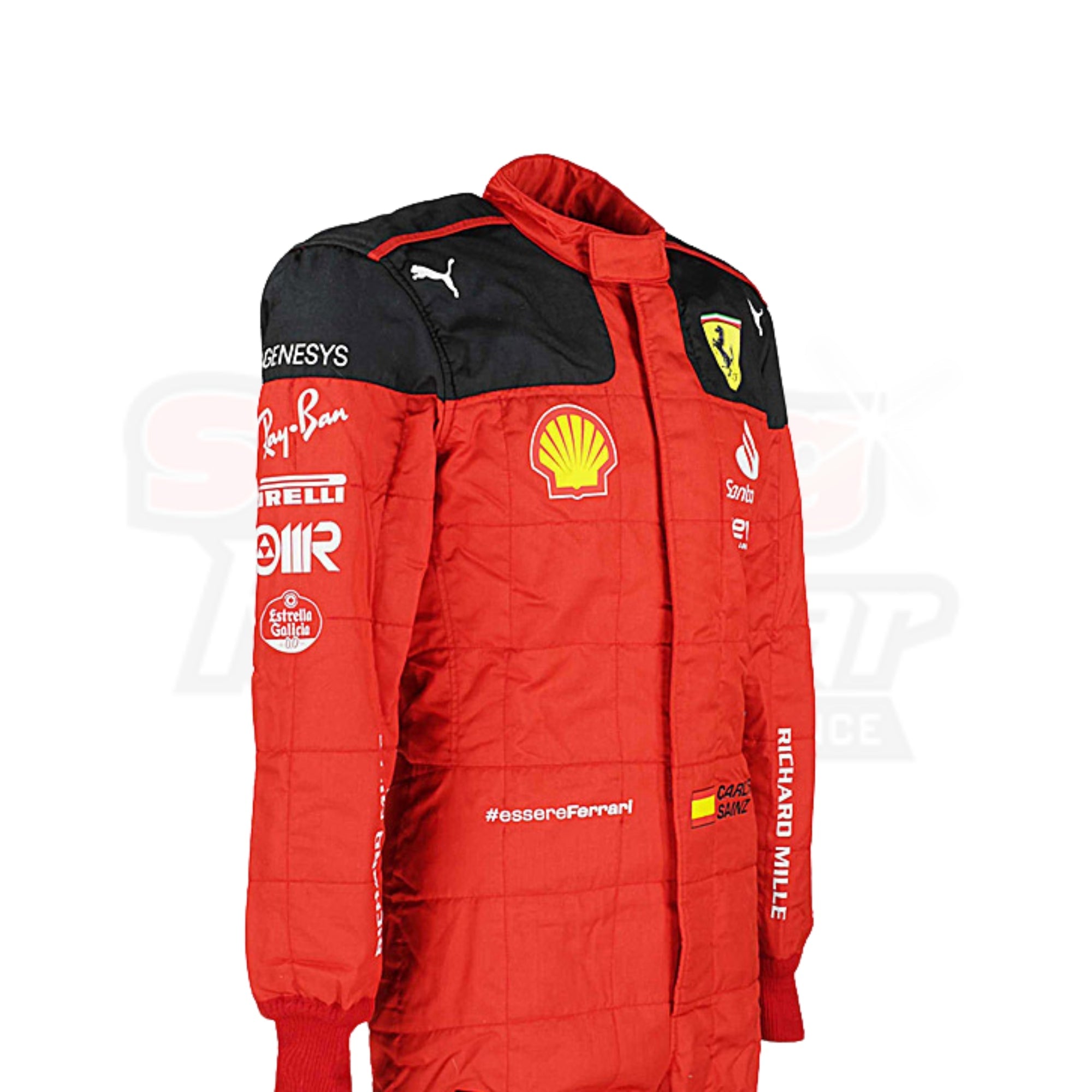 2023 New Carlos Sainz Jr Race Scuderia Ferrari F1 Replica Racing Suit