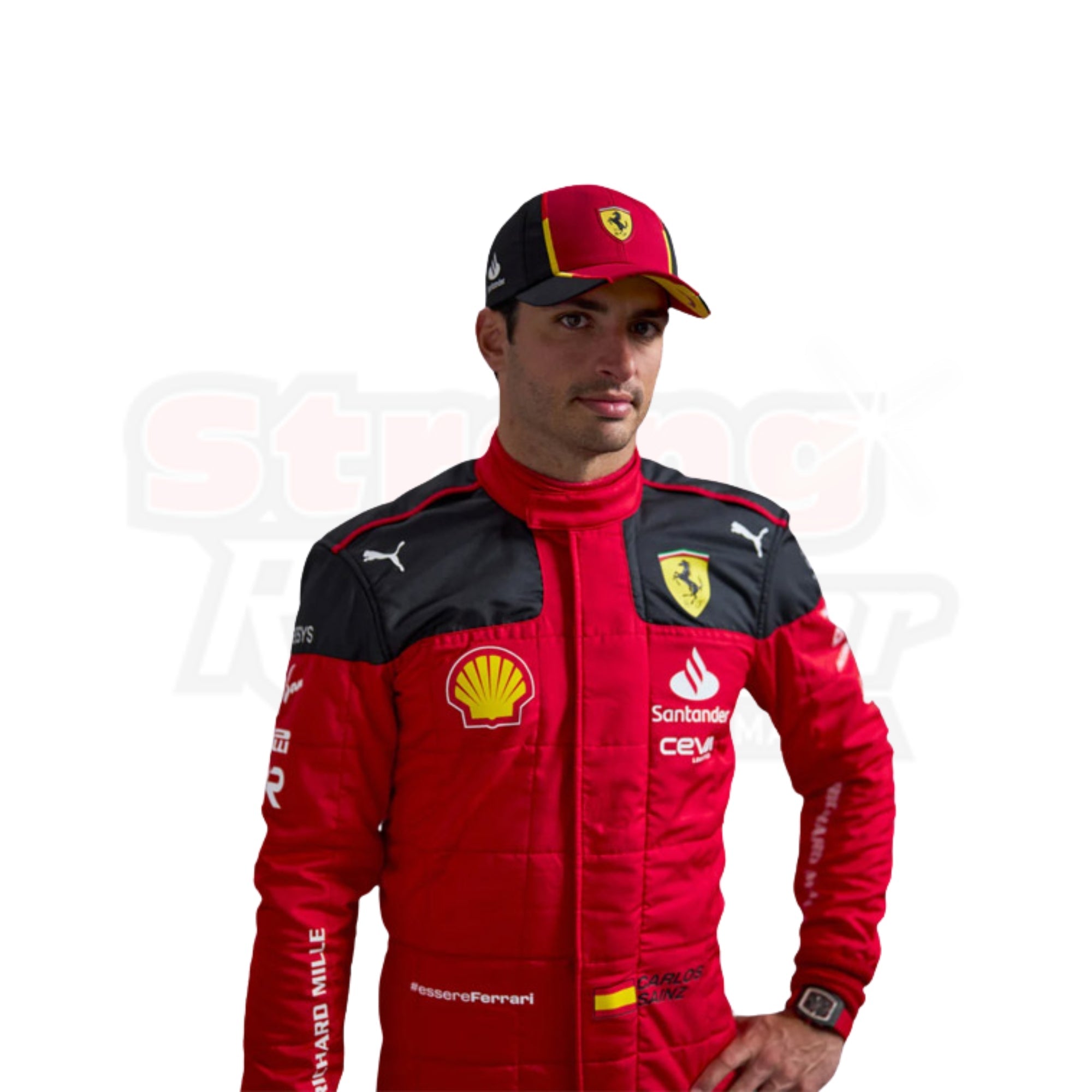 2023 New Carlos Sainz Jr Race Scuderia Ferrari F1 Replica Racing Suit