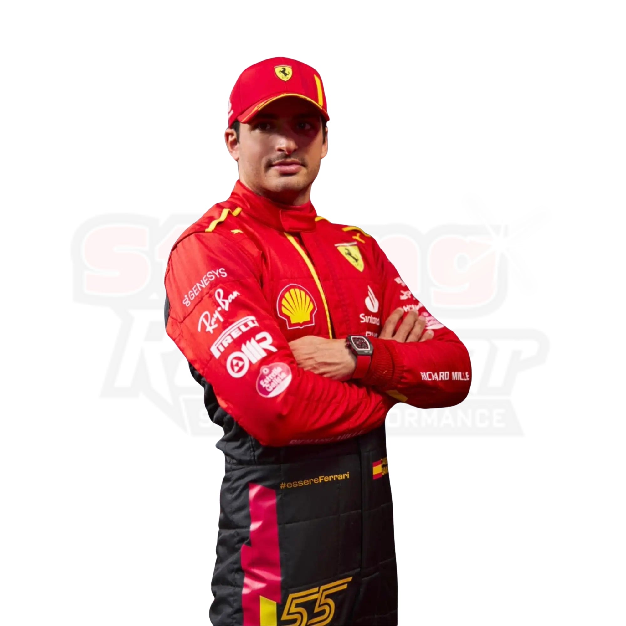 2023 Spain Carlos Sainz Special Grand Prix Scuderia Ferrari F1 Replica Racing Suit