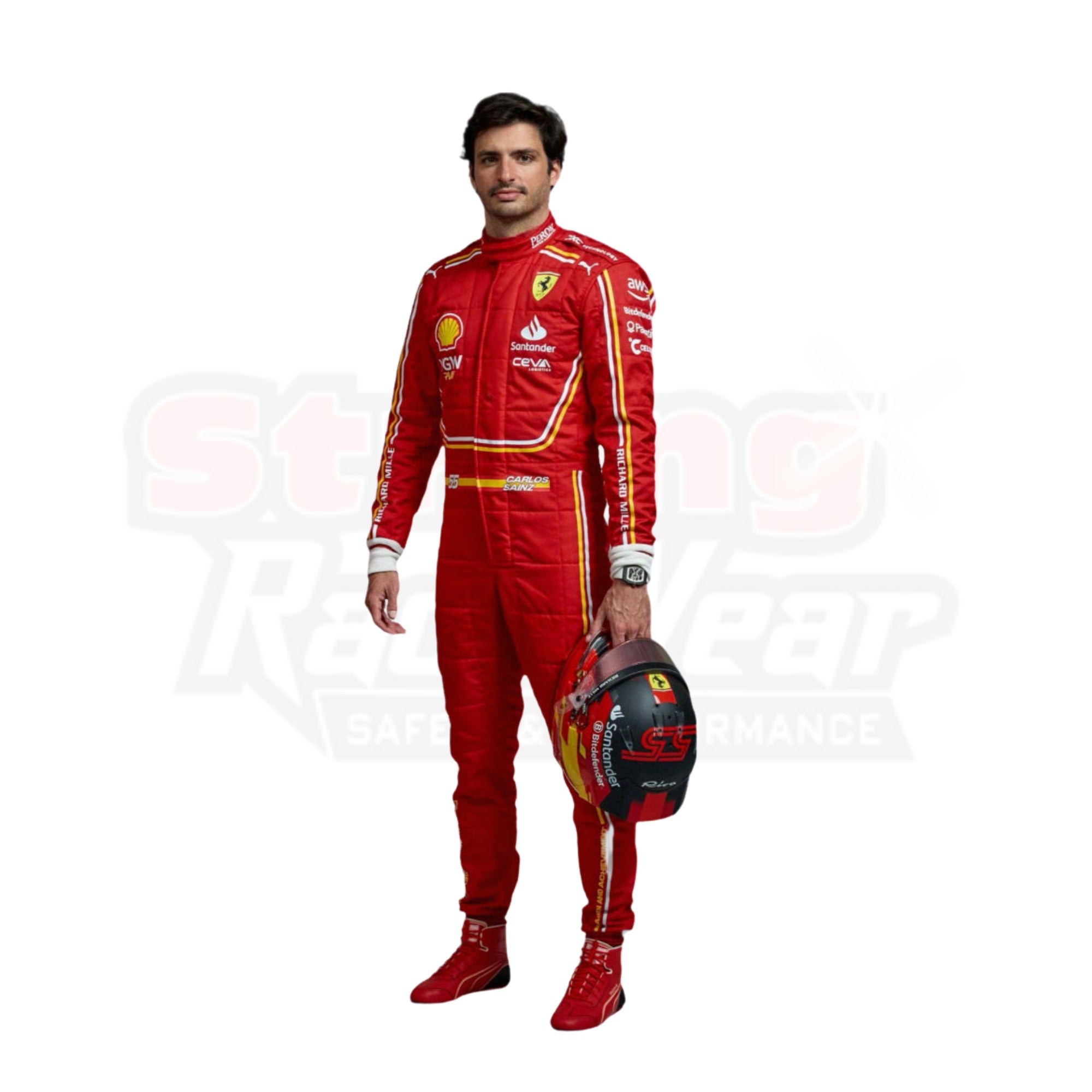 Carlos Sainz New 2024 Scuderia Ferrari F1 Team Replica Racing Suit