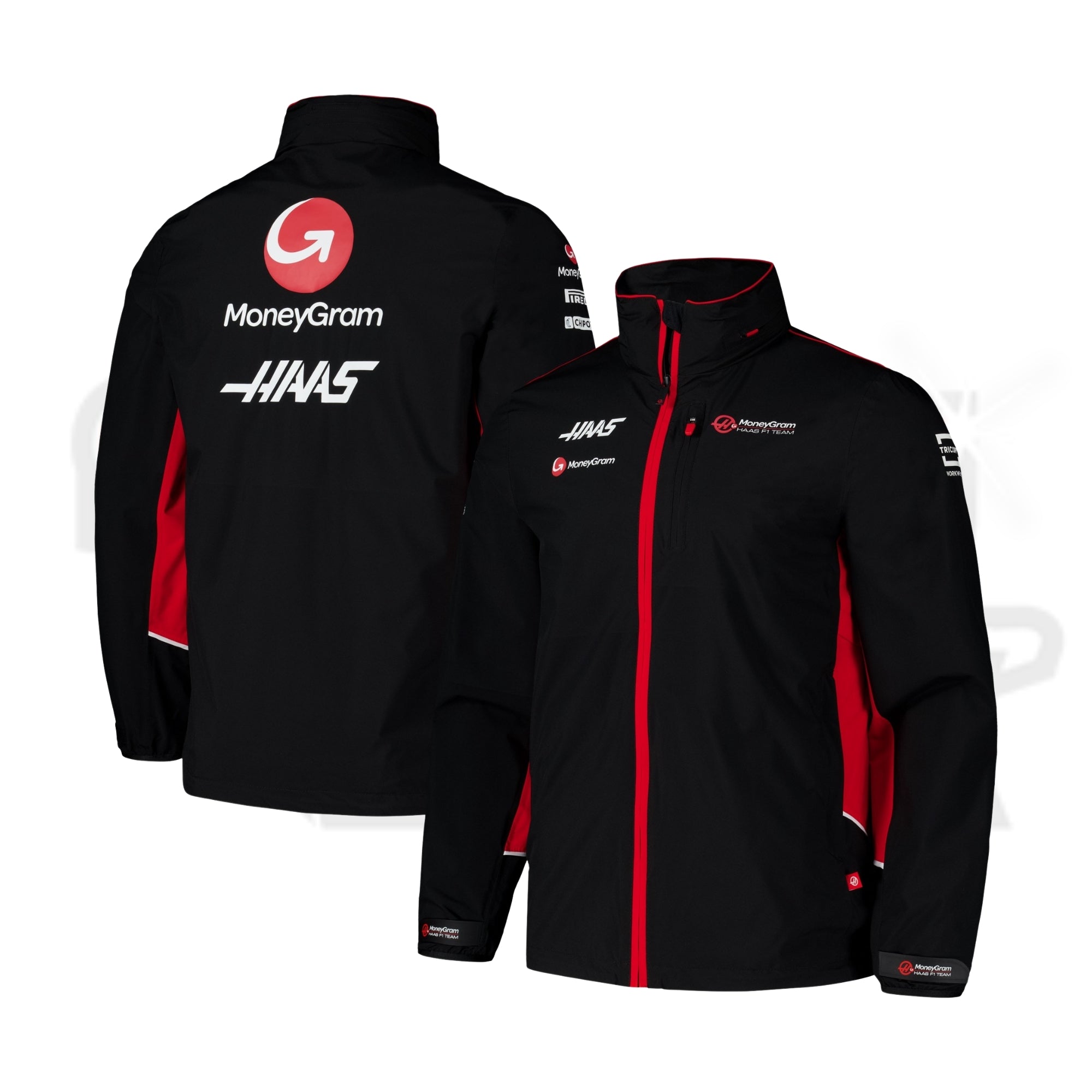 Men_s Black Haas F1 Team 2024 Full-Zip Hoodie Raincoat