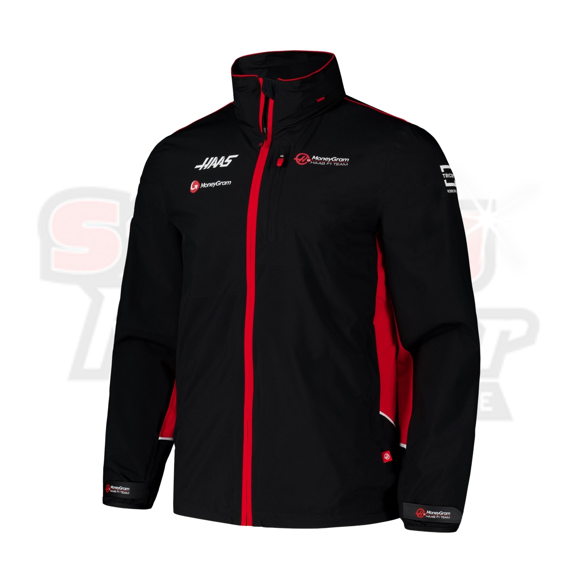 Men_s Black Haas F1 Team 2024 Full-Zip Hoodie Raincoat