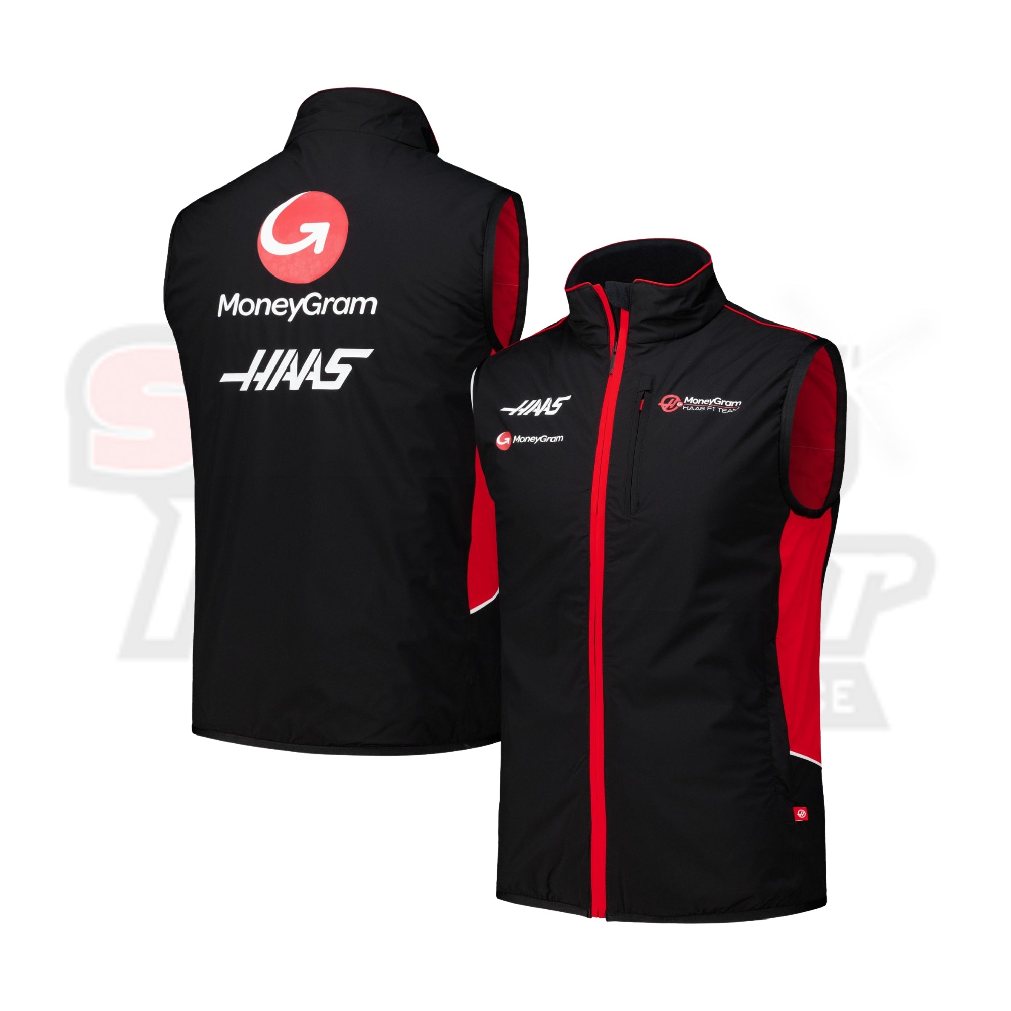 Men_s Black Haas F1 Team Gilet Lightweight Full-Zip Vest