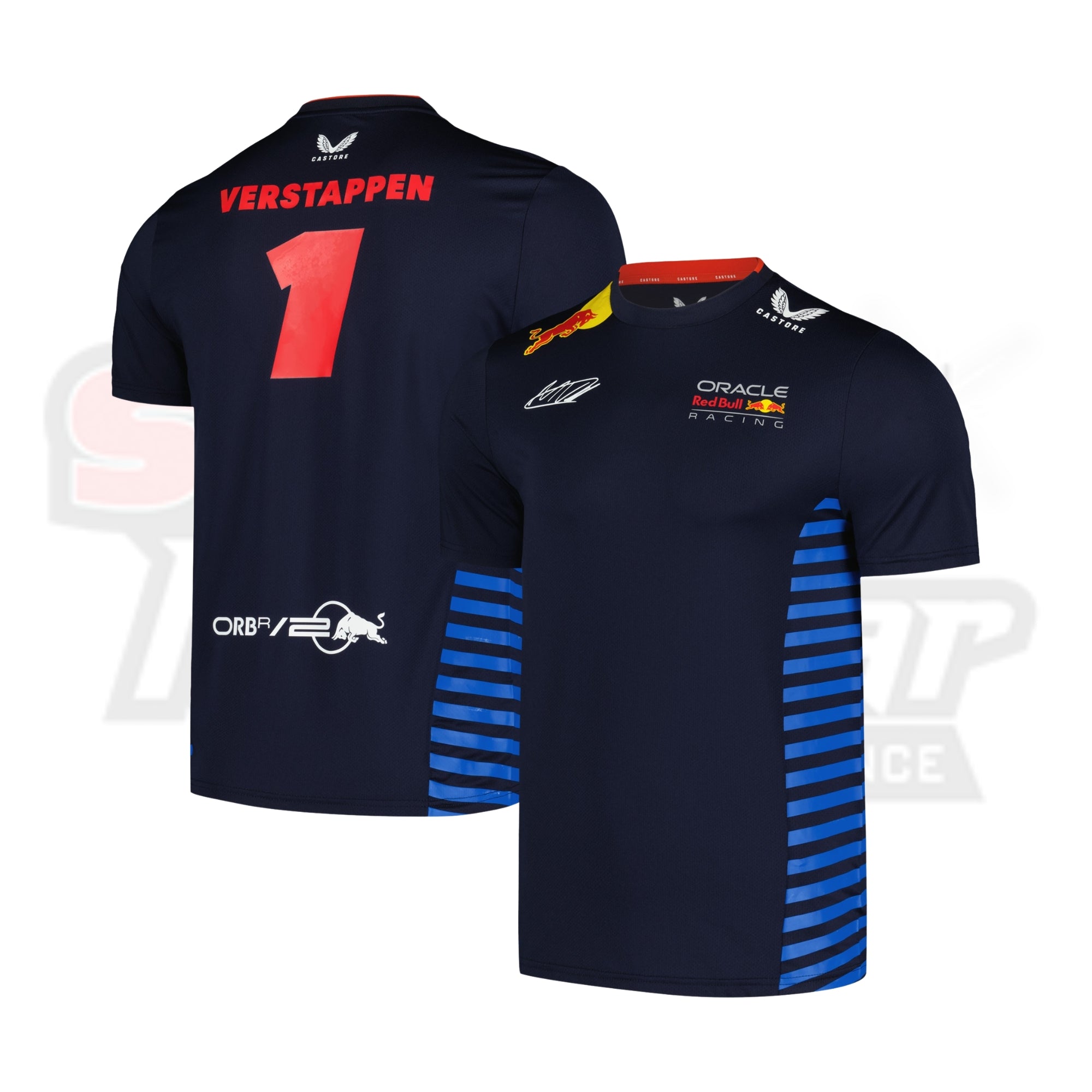 Mens Castore Max Verstappen Navy Red Bull Racing 2024 Driver T-Shirt